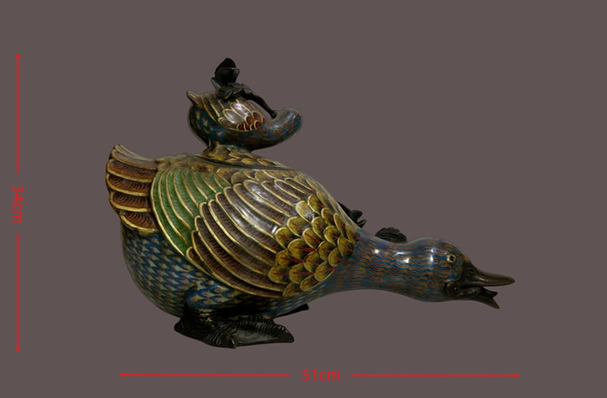 An Exquisite Cloisonne Duck Censer (1 of 9)