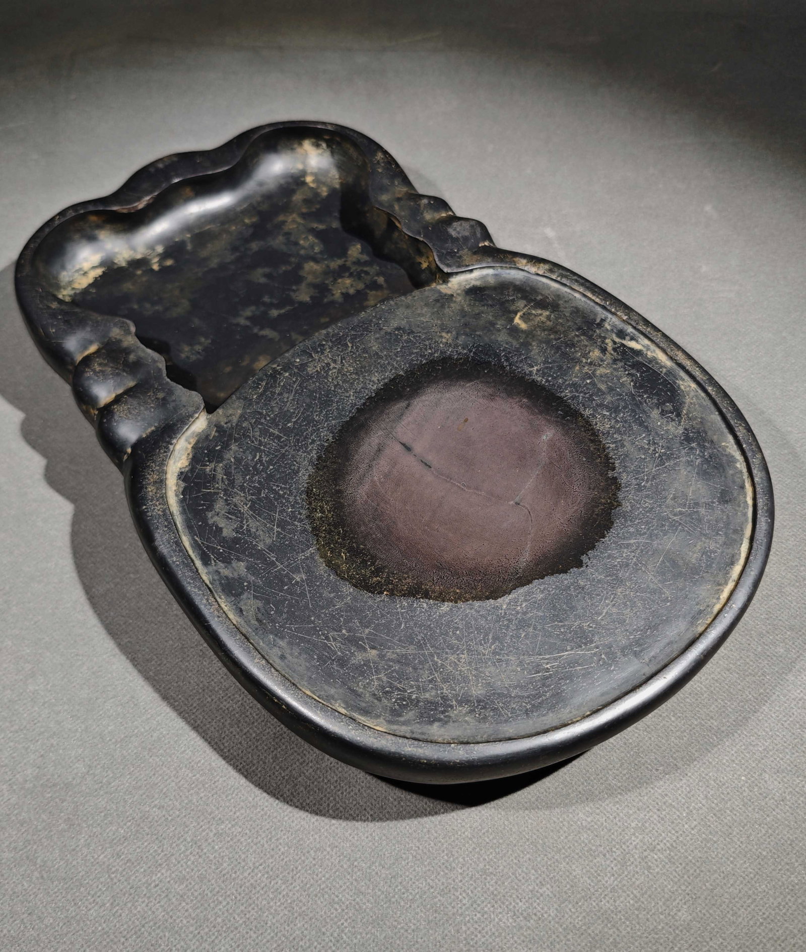 An Exquisite Poem Inkstone: An Exquisite Poem Inkstone,Qing Dynasty,China,With Mark,Size:13.8inx9.1inx2in,诗文砚台,中国清代,带款