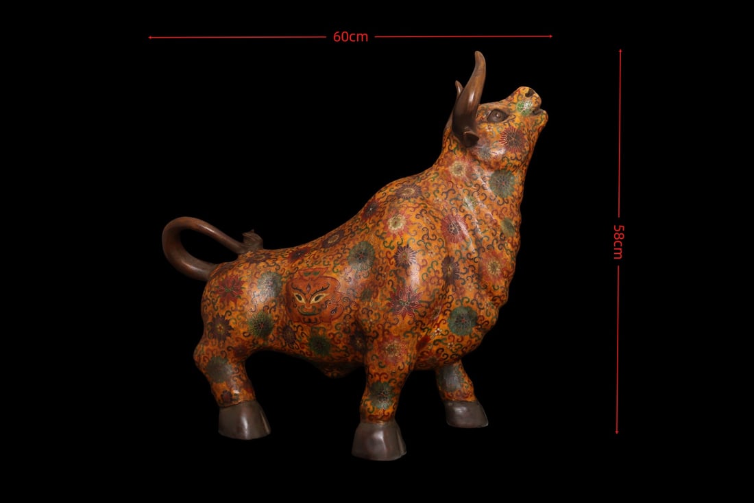 An Exquisite Cloisonne Lotus Pattern Buffalo Ornament (1 of 9)