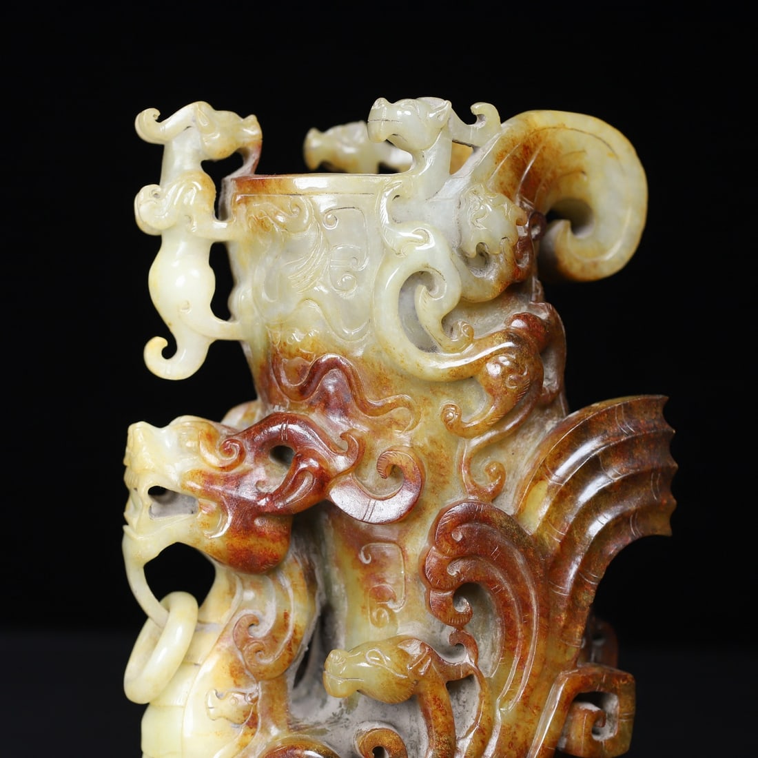 An Exquisite White Jade Dragon Pattern Cup - 2