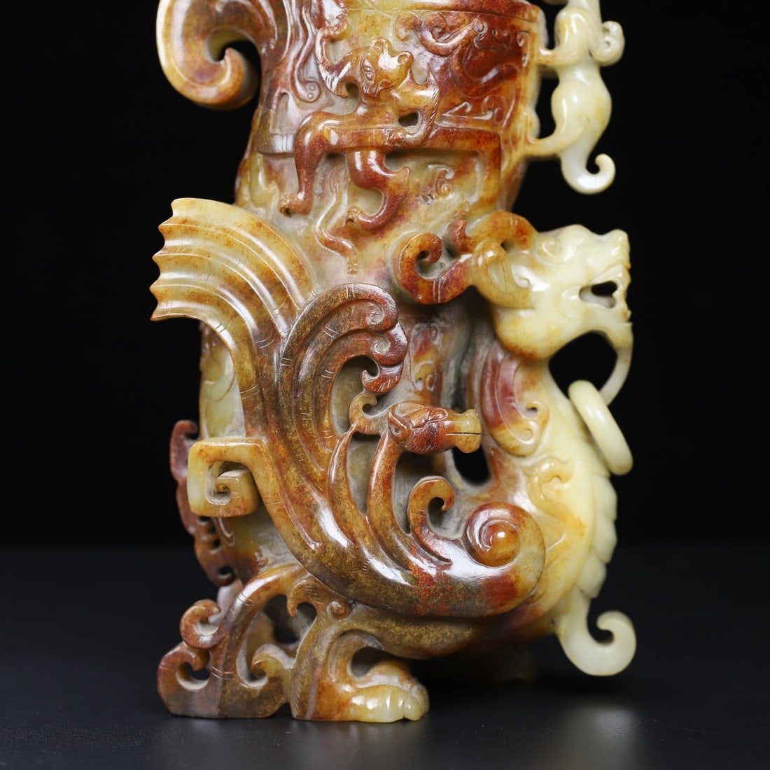 An Exquisite White Jade Dragon Pattern Cup - 7