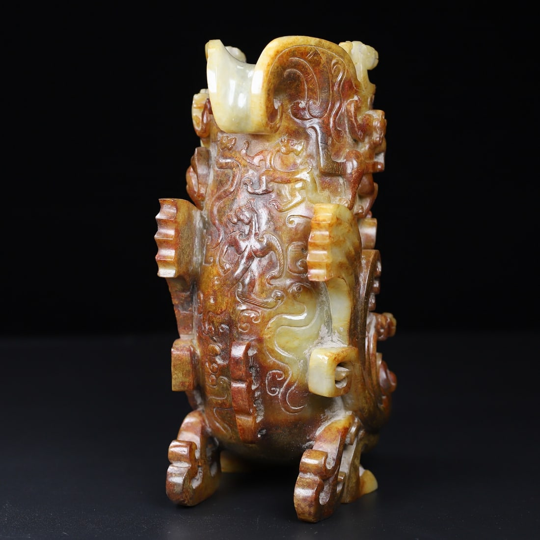 An Exquisite White Jade Dragon Pattern Cup - 8