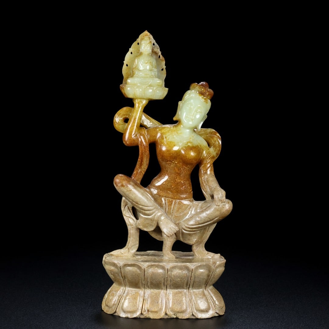An Exquisite White Jade Buddha Statue (1 of 9)