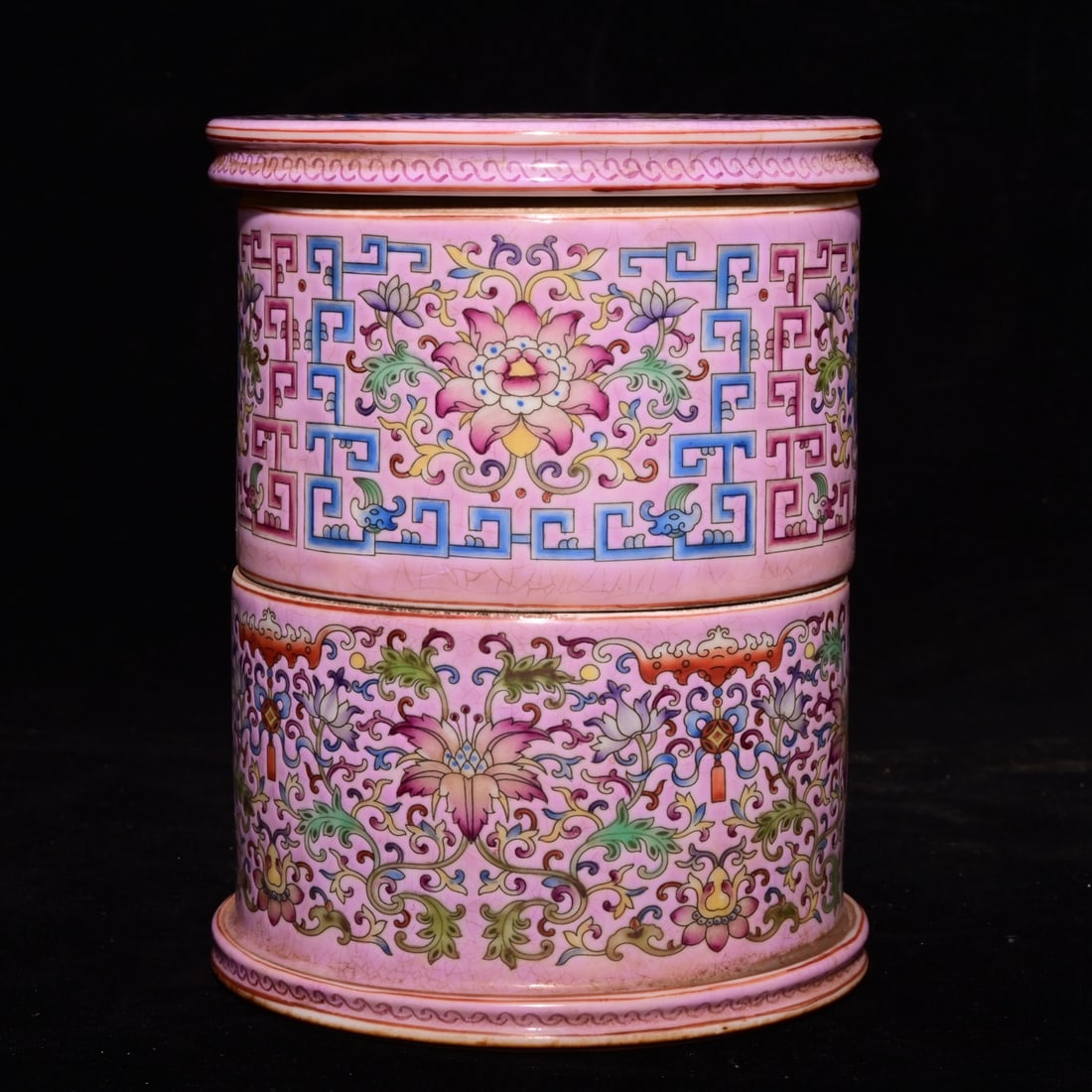 An Exquisite Enamel Flower Pattern Brush Pot, - 6
