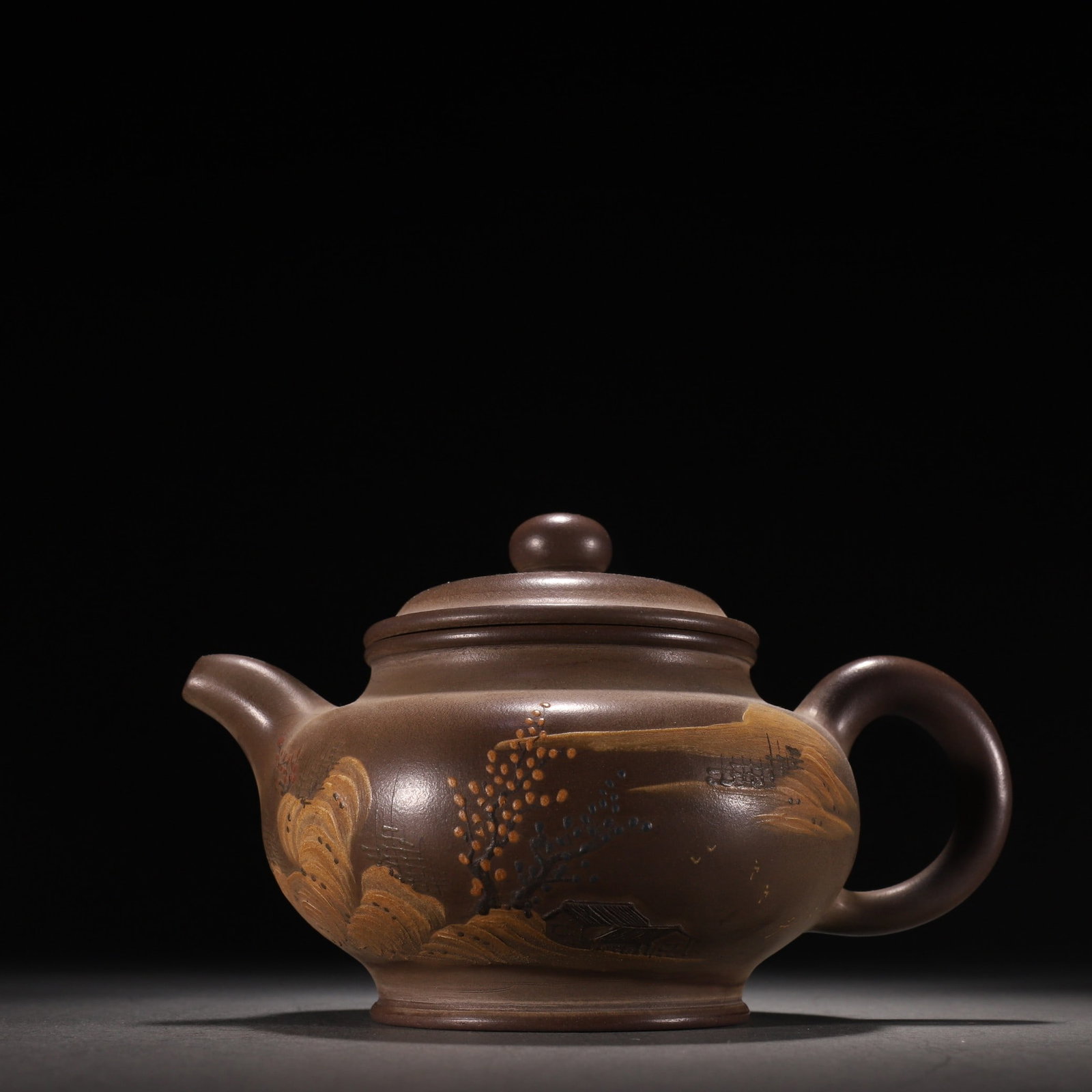 An Exquisite Purple Sands Jiacai Landscape Pattern Teapot (1 of 9)