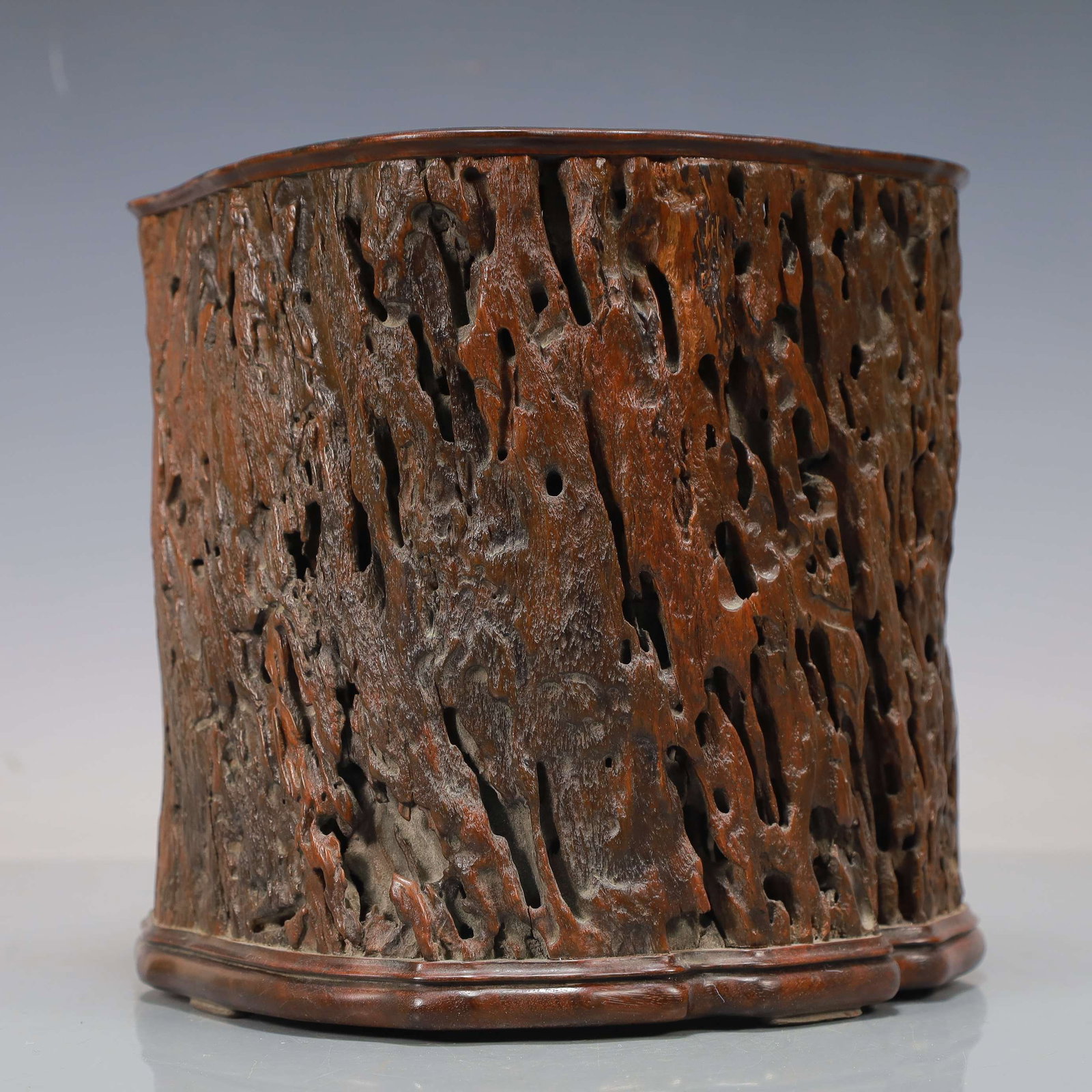 An Exquisite Wooden Brush Pot (1 of 8)