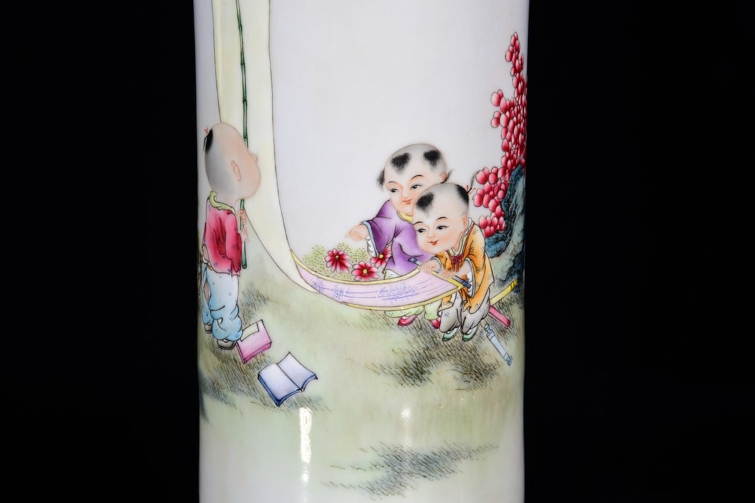 An Exquisite Enamel Painted Gold Dragon Pattern Vase - 8
