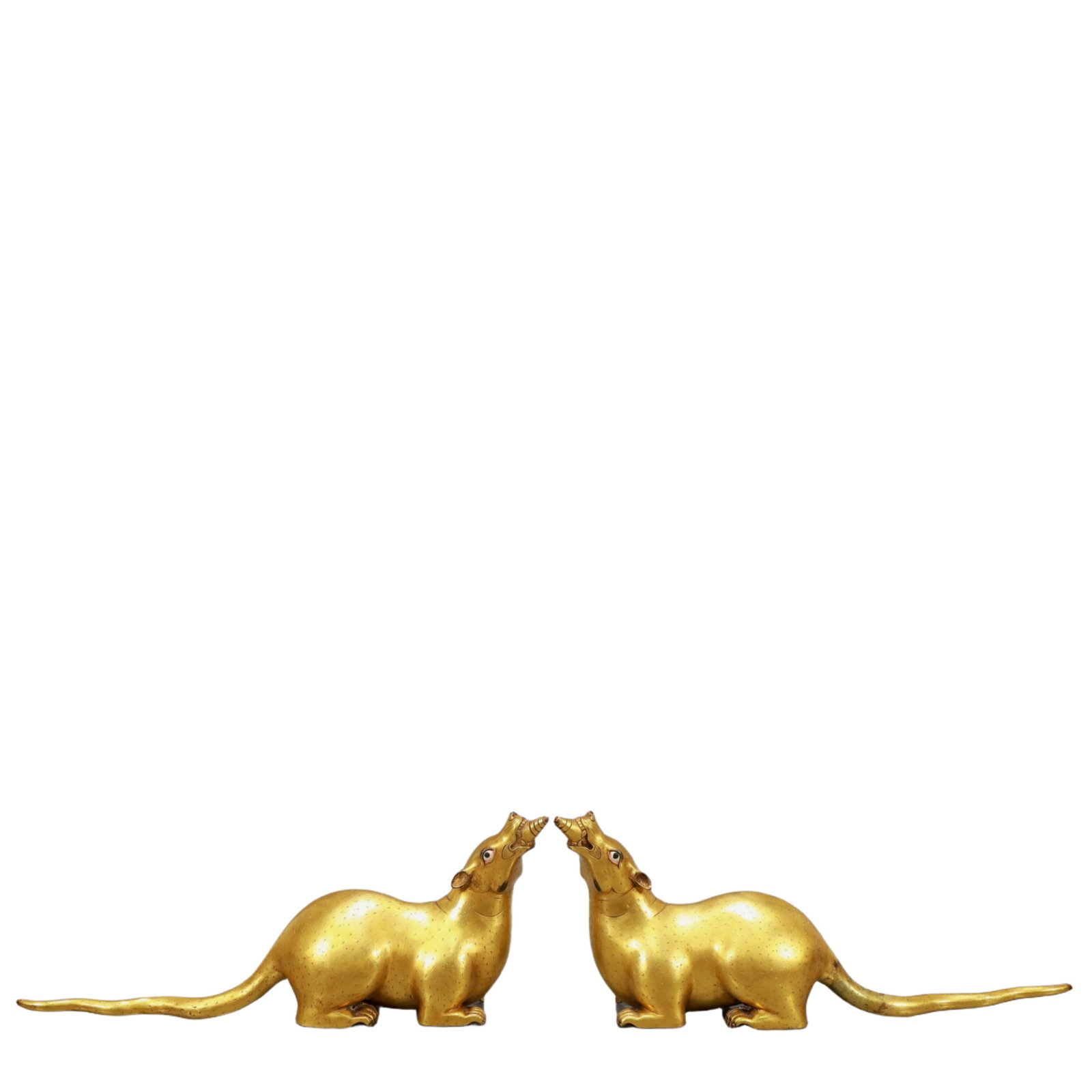 A Pair of Rare Gilt Bronze Mouse Ornaments (1 of 14)