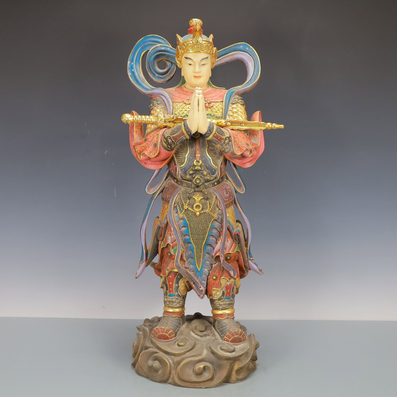 An Exquisite Camphor wood Statue of Skanda