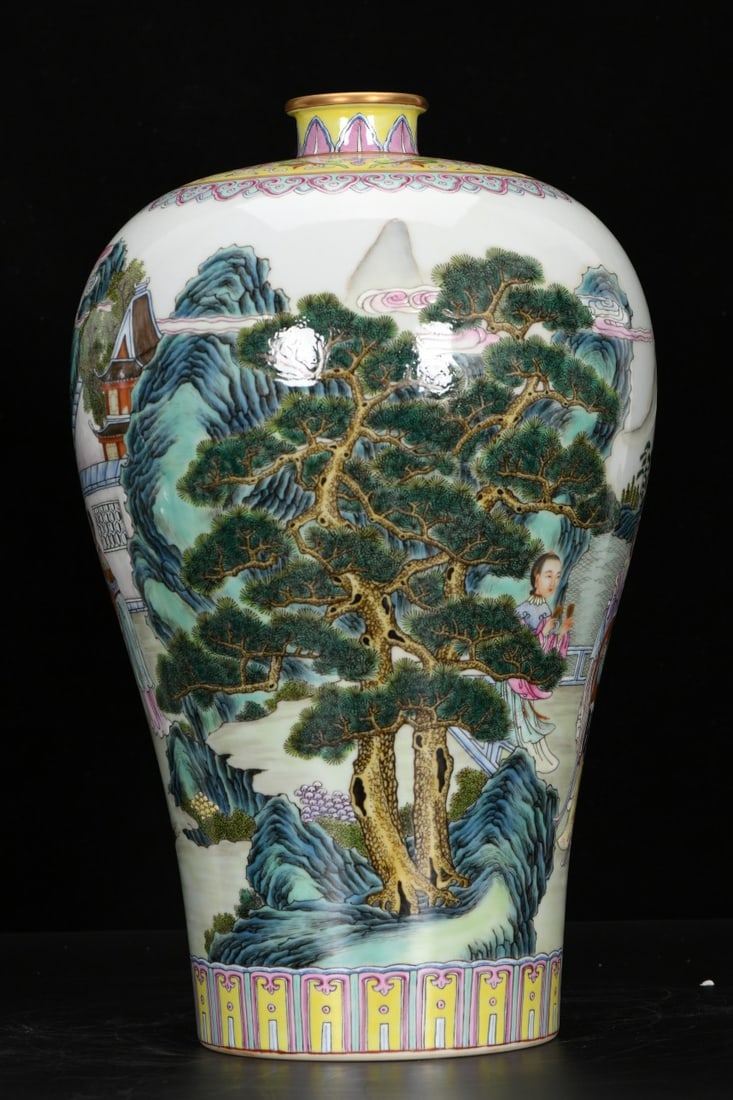 An Exquisite Enamel Character and Story Pattern Flower Pattern Vase: An Exquisite Enamel Character and Story Pattern Flower Pattern Vase,Qing Dynasty, China , Yongzheng Six-character