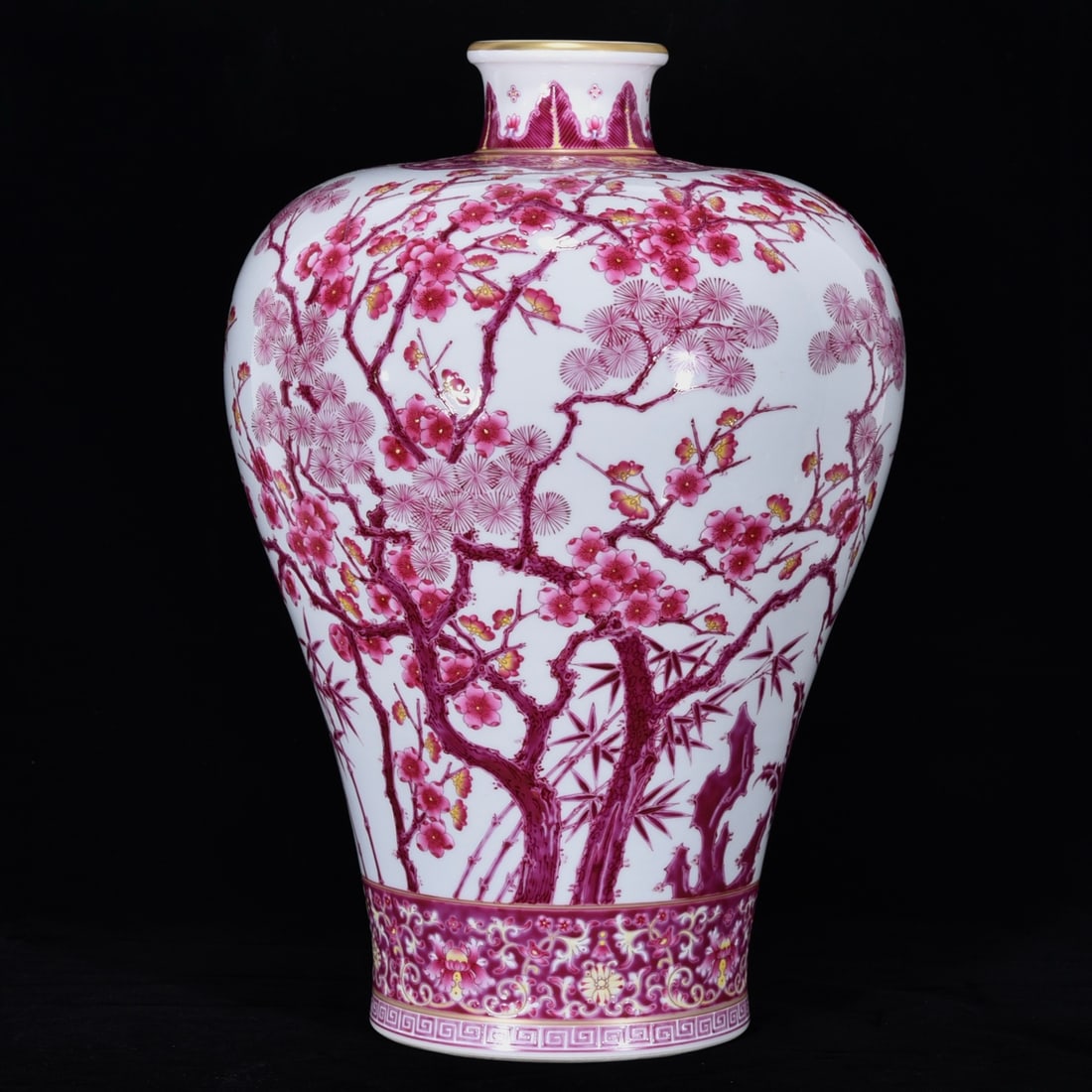An Exquisite Agate Red Glaze Pine,Bamboo and Plum Blossom Pattern Vase (1 of 9)