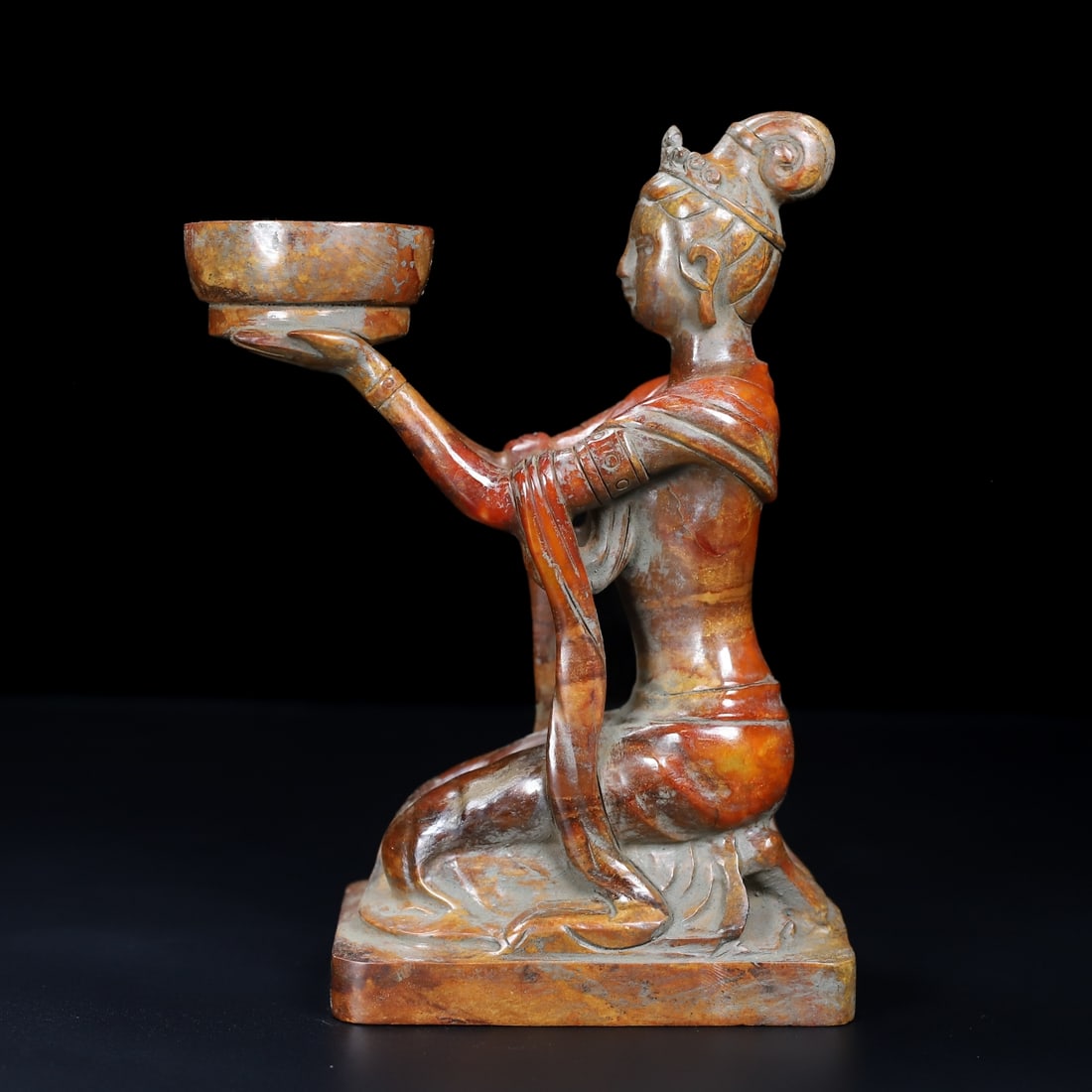 An Exquisite White Jade Figure Ornament: An Exquisite White Jade Figure Ornament,Han Dynasty,China,Size:7.2inx5.8inx2.9in,Weight:1230g,白玉人物摆件,中国汉代