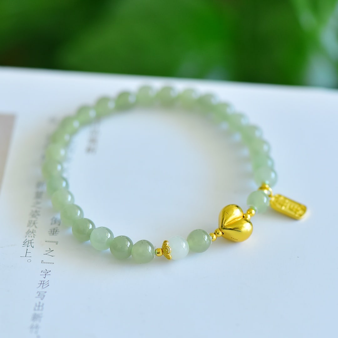 An Exquisite Greenish Jade Bracelets: An Exquisite Greenish Jade Bracelets 青白玉手串