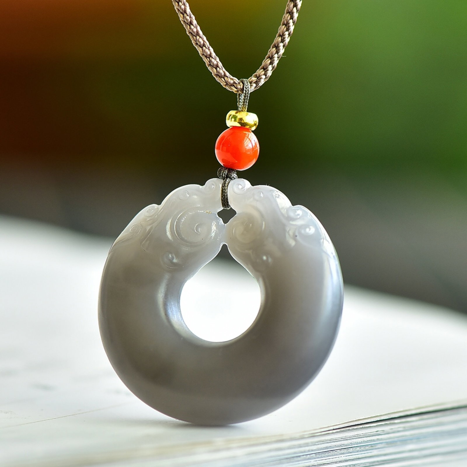 An Exquisite White Jade Dragon Pattern Pendant - 3