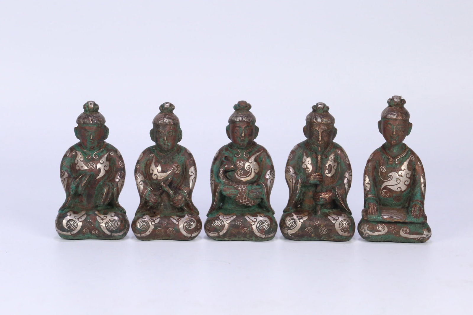 A Set of Fine Bronze Inlaid Gold Figure Ornament (1 of 10)