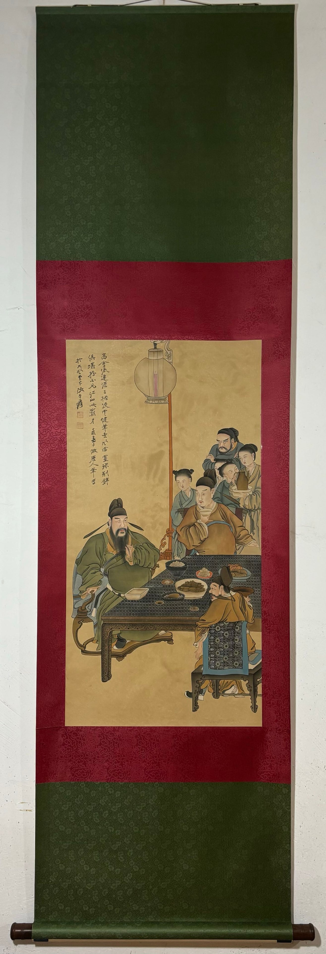 A Chinese Vertical Scroll Ink Painting of Figure on Silk,Zhang Daqian: A Chinese Vertical Scroll Ink Painting of Figure on Silk,Zhang Daqian,Size:(Without