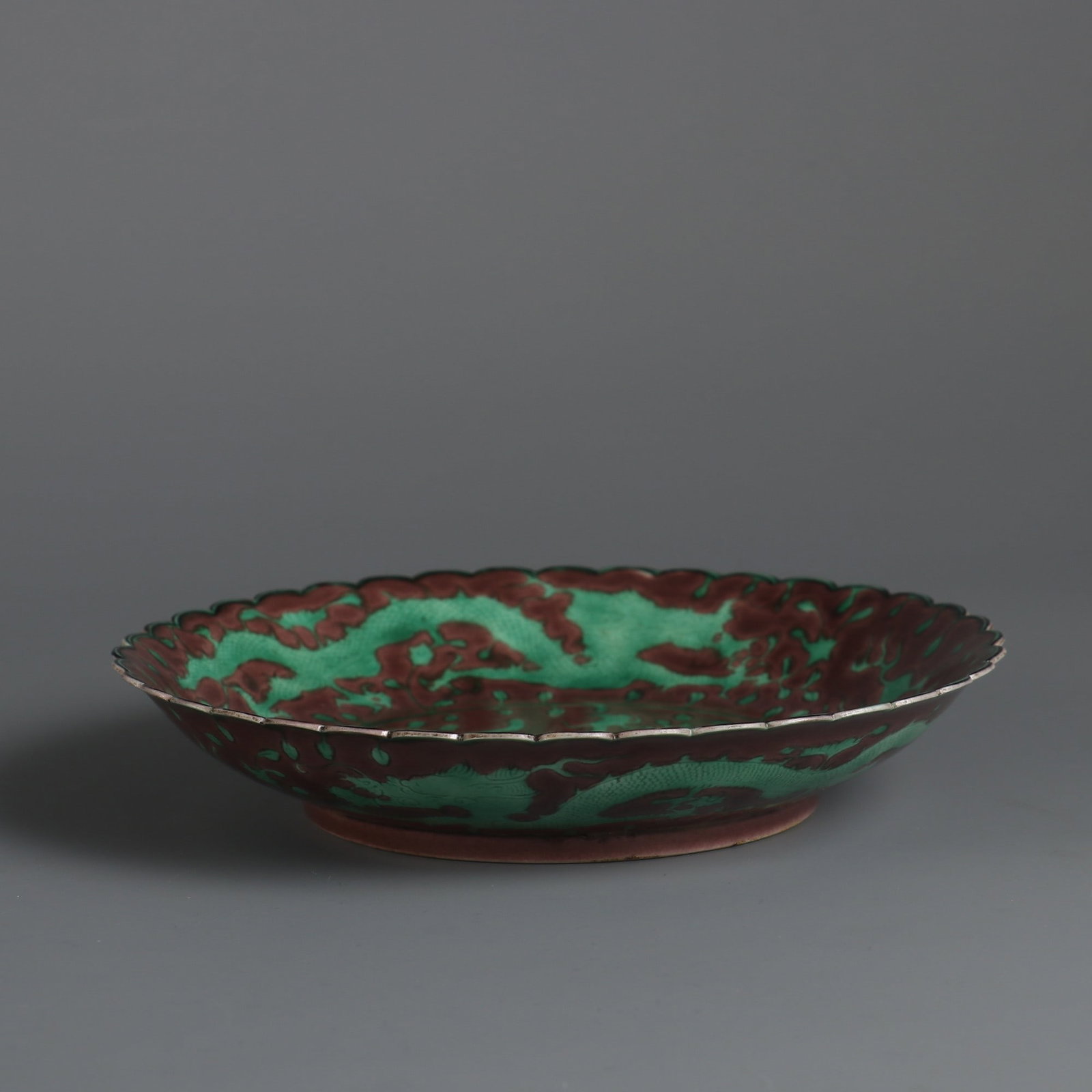 An Exquisite Biscuit Dragon Pattern Plate - 5