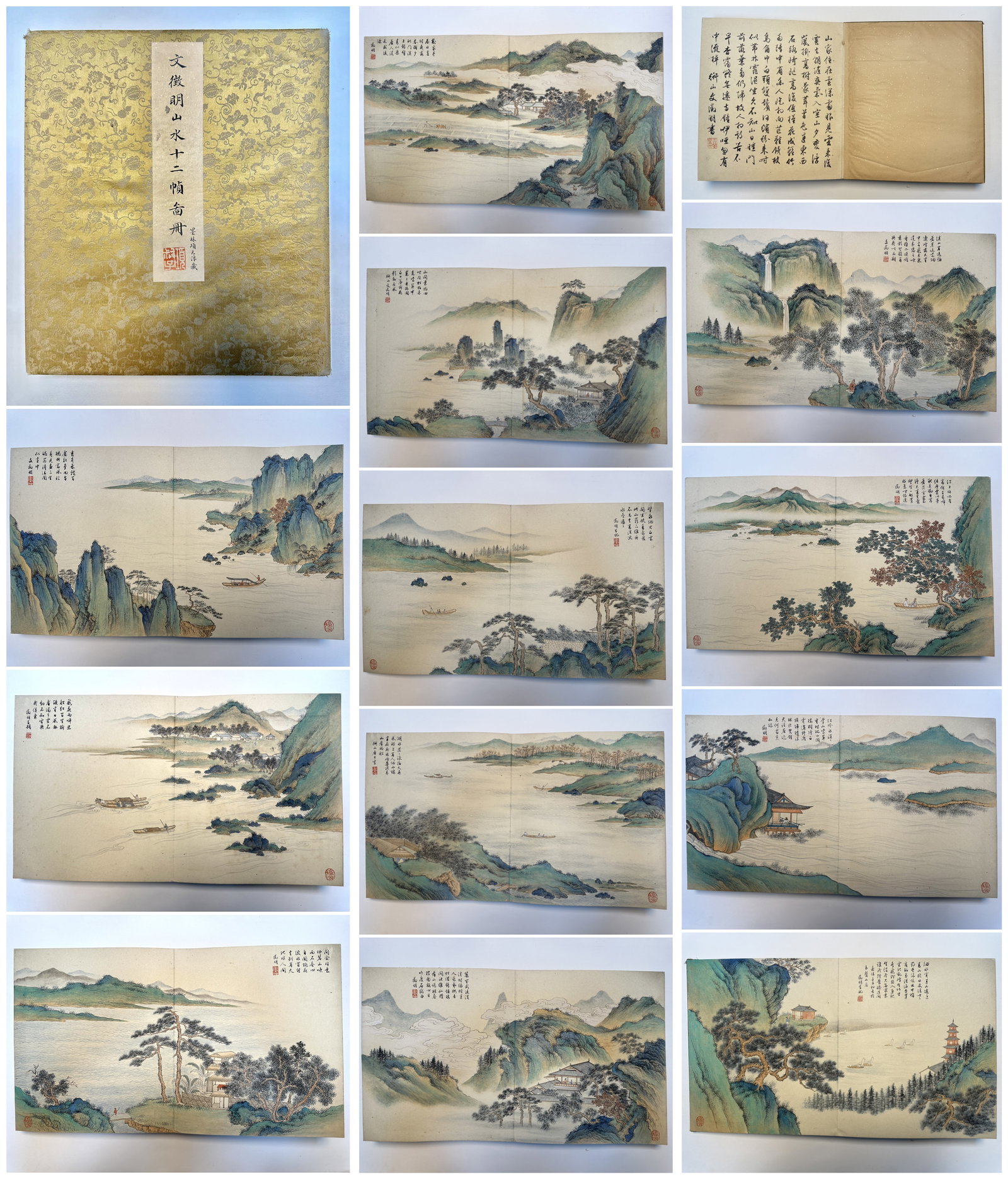 A Chinese Album Ink Painting of Landscape and Figure on Paper,Wen Zhengming: A Chinese Album Ink Painting of Landscape and Figure on Paper,Wen ZhengmingSize:(Without