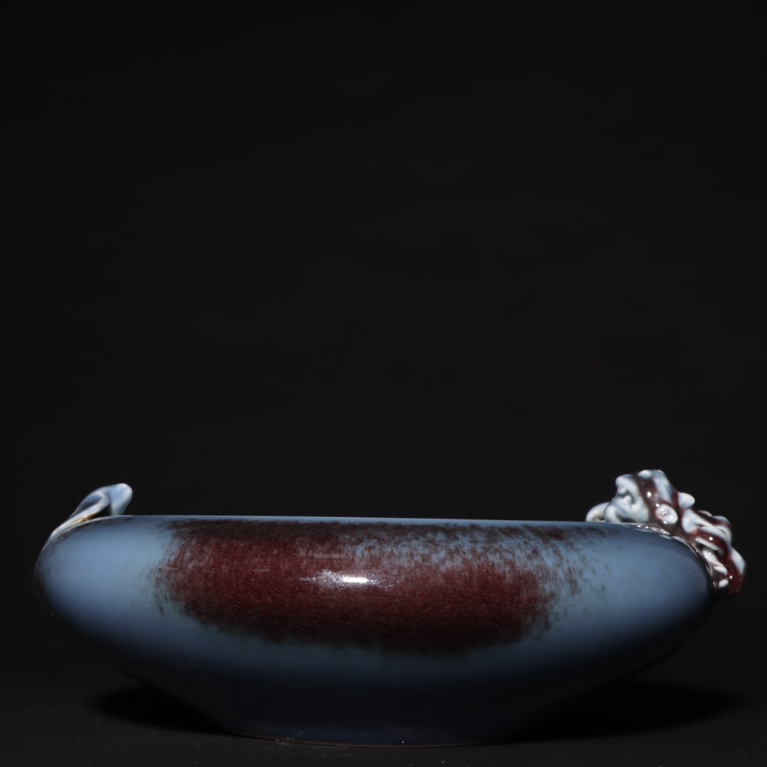 An Exquisite Flambe Glazed Brush Washer: An Exquisite Flambe Glazed Brush Washer Qing Dynasty, China Qianlong Six-character Mark Size:3.1inx6.7in窑变釉篪龙洗 中国清代
