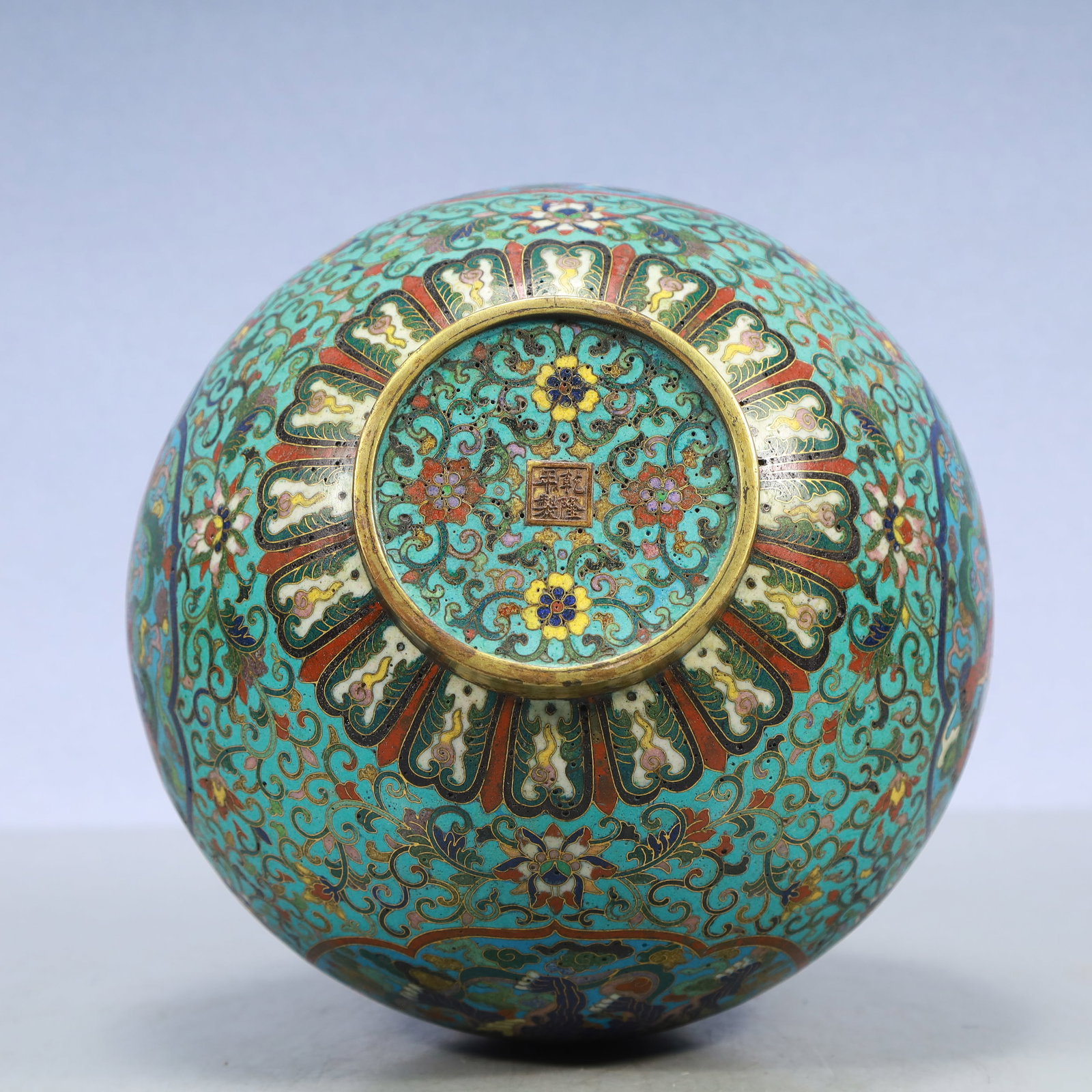 A Exquisite Cloisonne Lotus Pattern Auspicious Beast Pattern Vase - 7