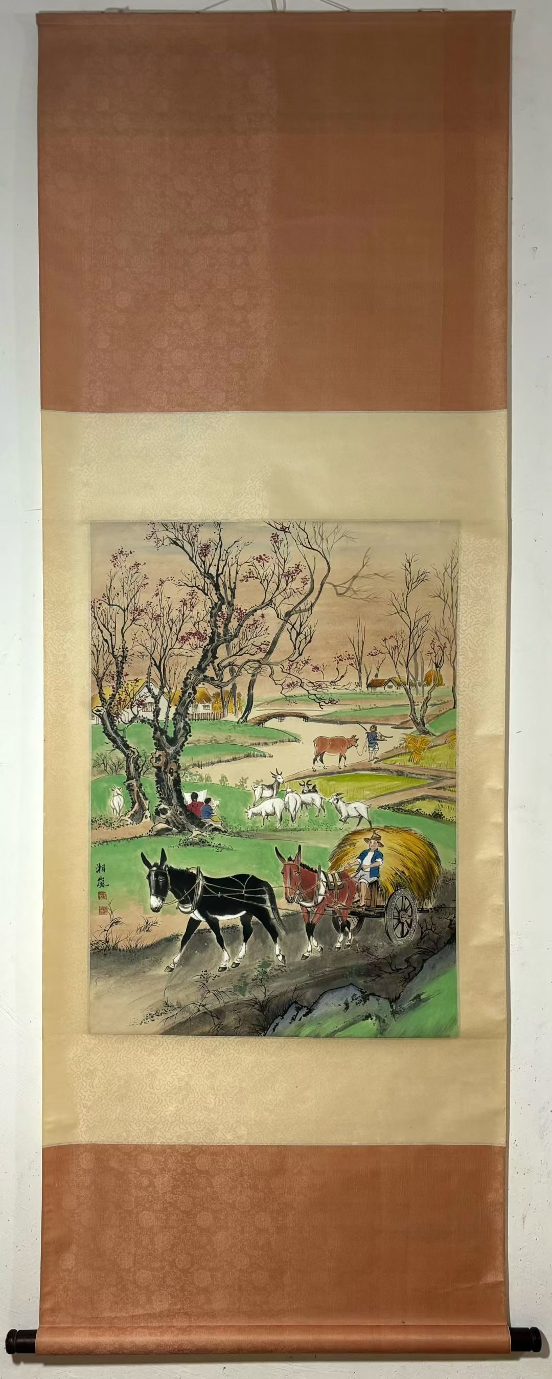 A Chinese Vertical Scroll Ink Painting of Character and Story on Paper,Ge Xianglan: A Chinese Vertical Scroll Ink Painting of Character and Story on Paper,Ge Xianglan,Size:(Without