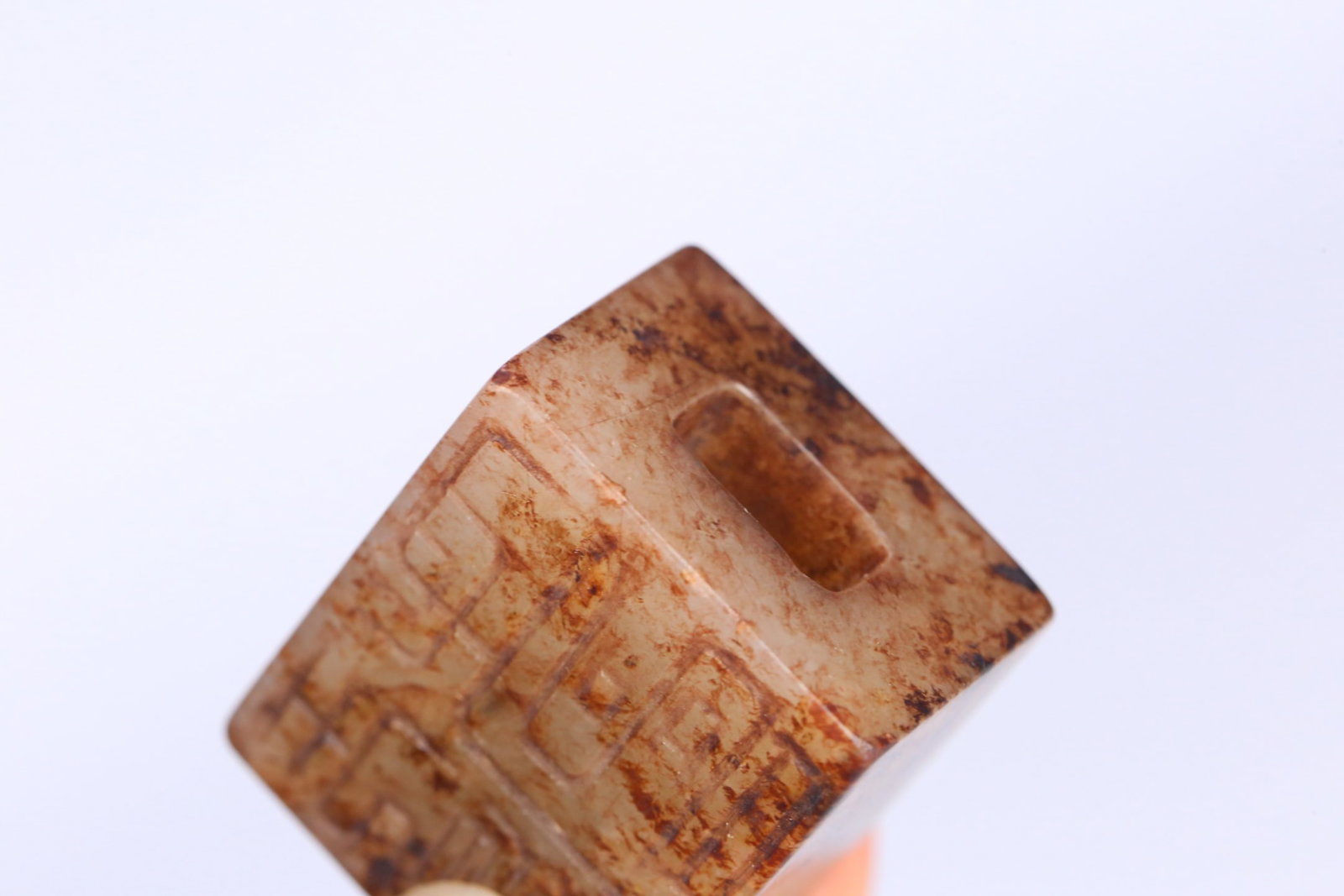An Exquisite White Jade Landscape Pattern Seal - 9