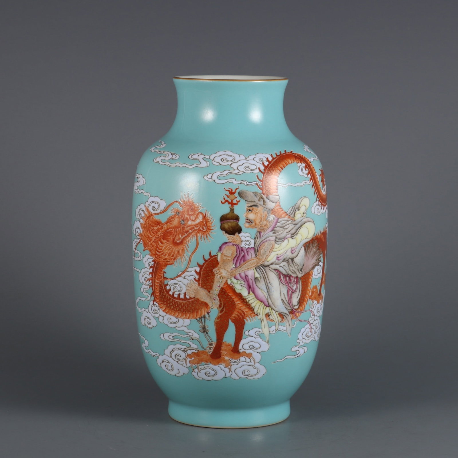 An Exquisite Famille-Rose Green Glazed Character and Story Pattern Vase: An Exquisite Famille-Rose Green Glazed Character and Story Pattern Vase Qing Dynasty, China Qianlong Six-character