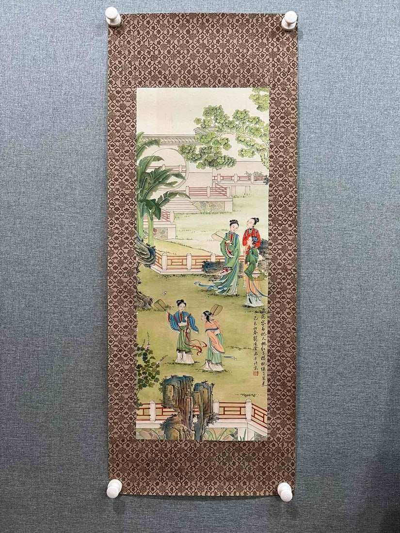 A Chinese Ink Painting of Woman on Silk,Liu Lingcang: A Chinese Ink Painting of Woman on Silk,Liu LingcangSize:(Without