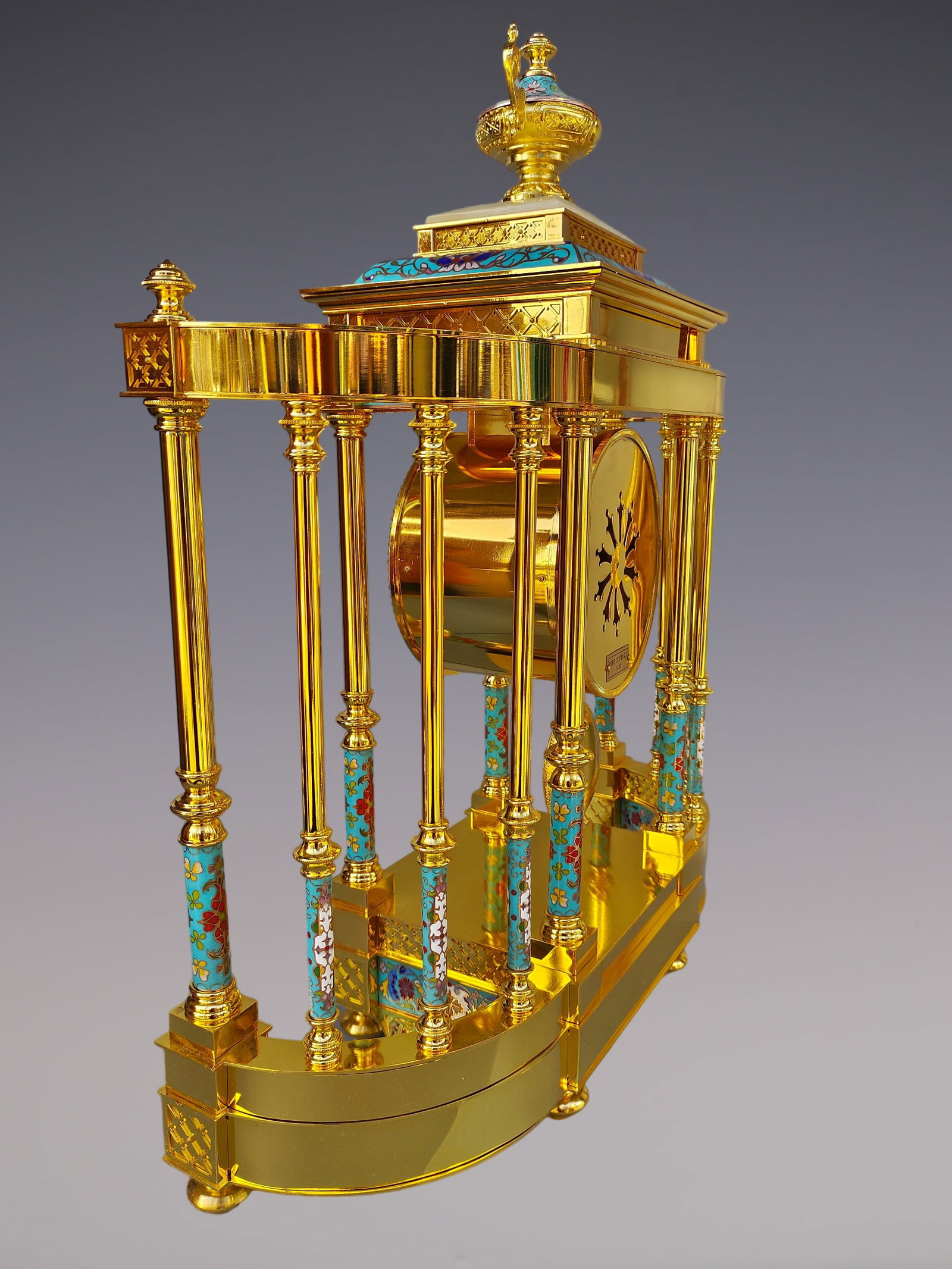 An Exquisite Gilt Bronze Lotus Pattern Clock - 5