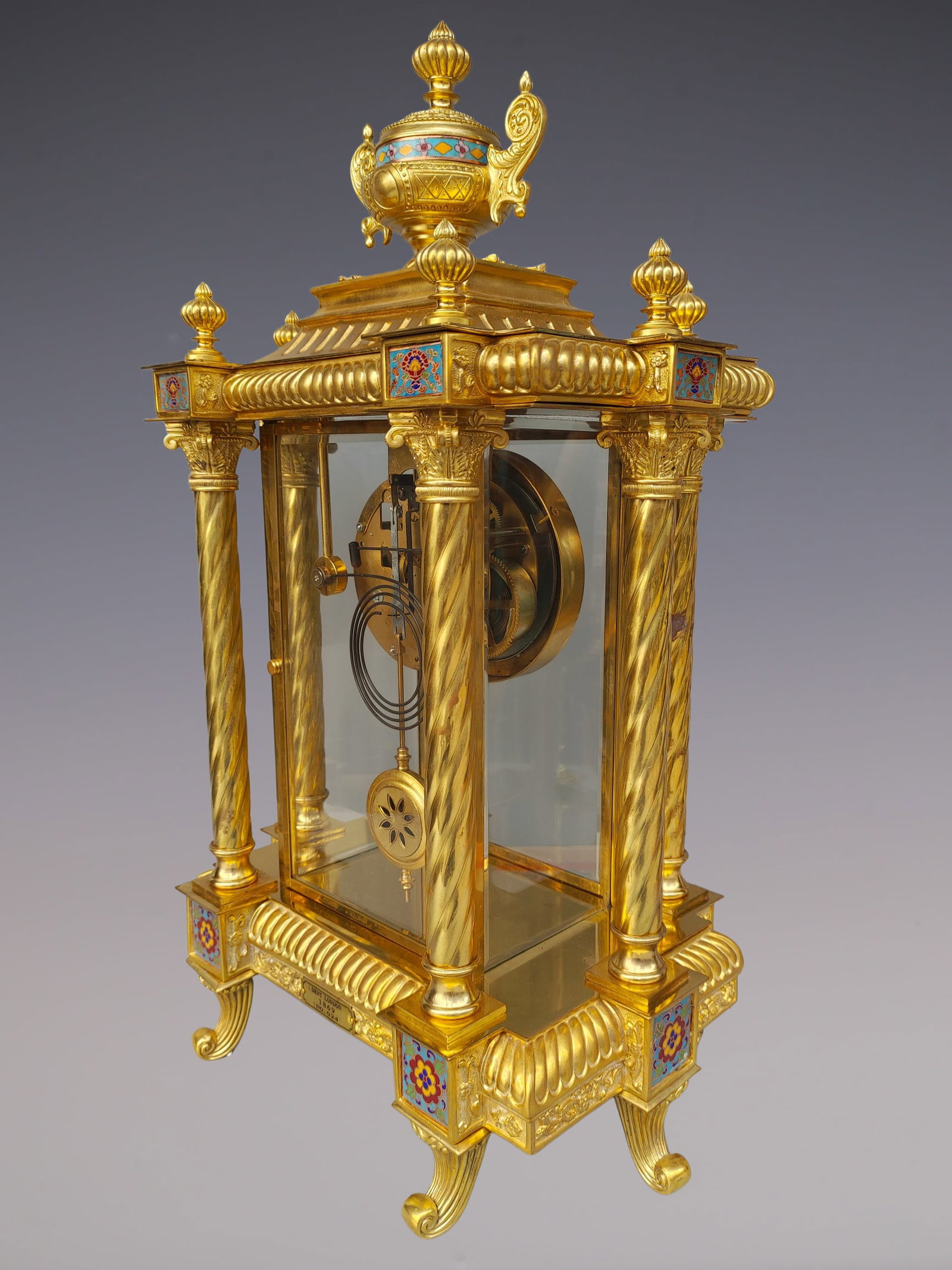 An Exquisite Gilt Bronze Lotus Pattern Clock - 5