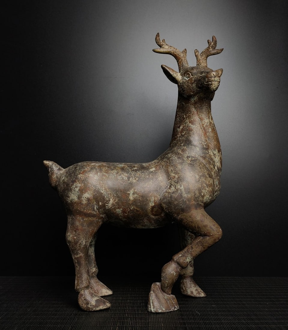 An Archaic Bronze Deer Ornament: An Archaic Bronze Deer Ornament,the Warring States period in