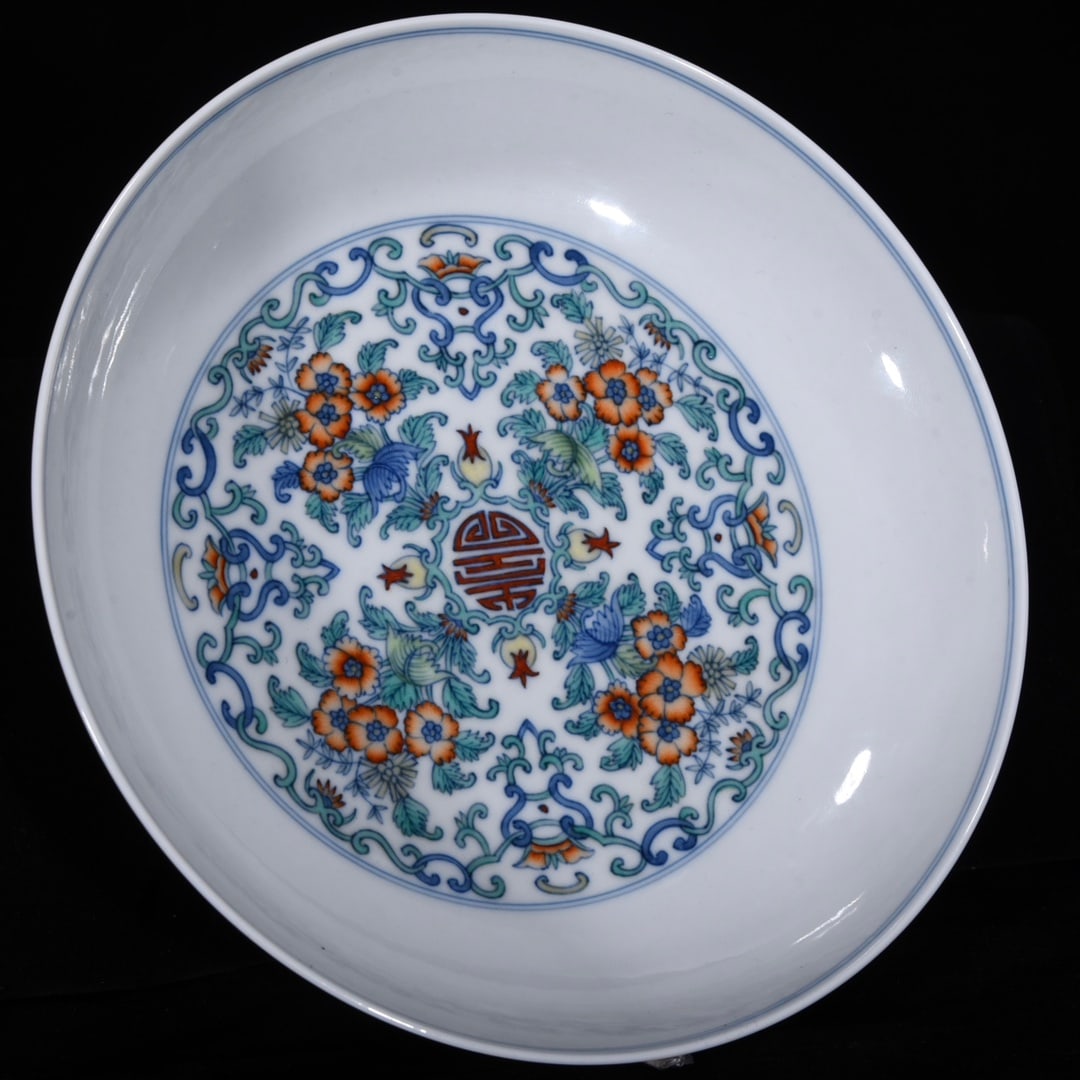 An Exquisite Doucai Flower Pattern Plate - 6