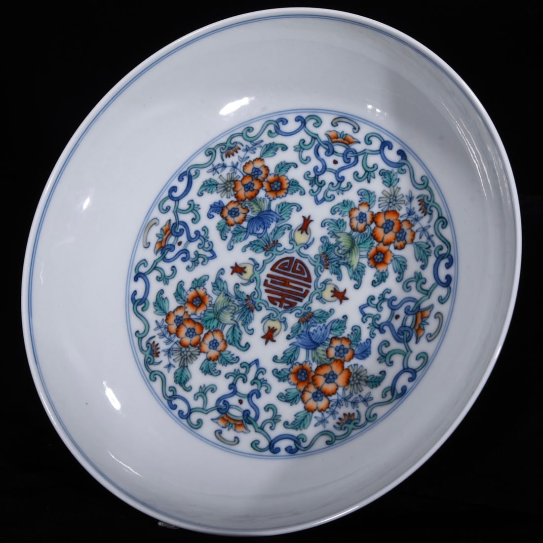 An Exquisite Doucai Flower Pattern Plate - 7