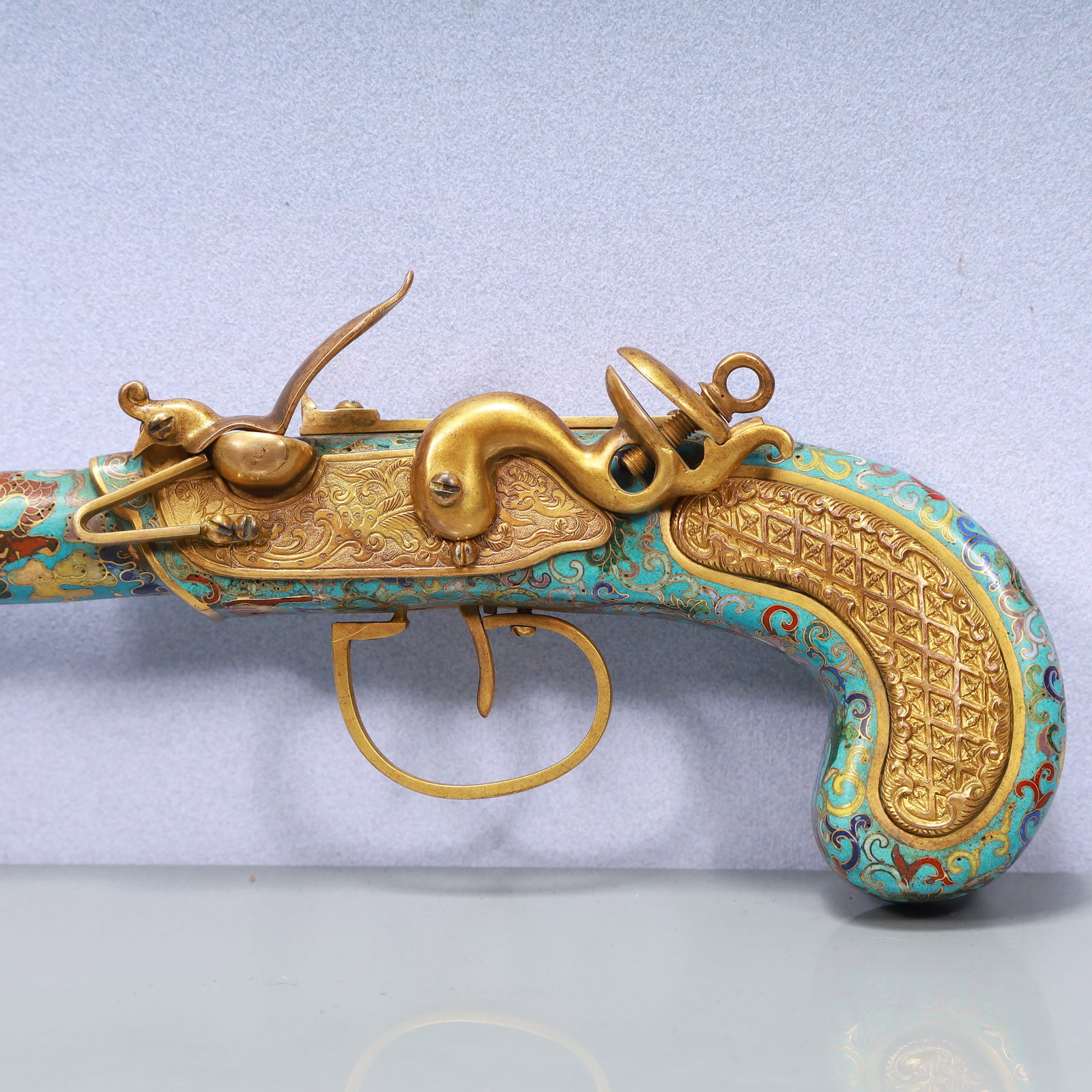 A Exquisite Cloisonne Dragon Pattern Pistol - 4