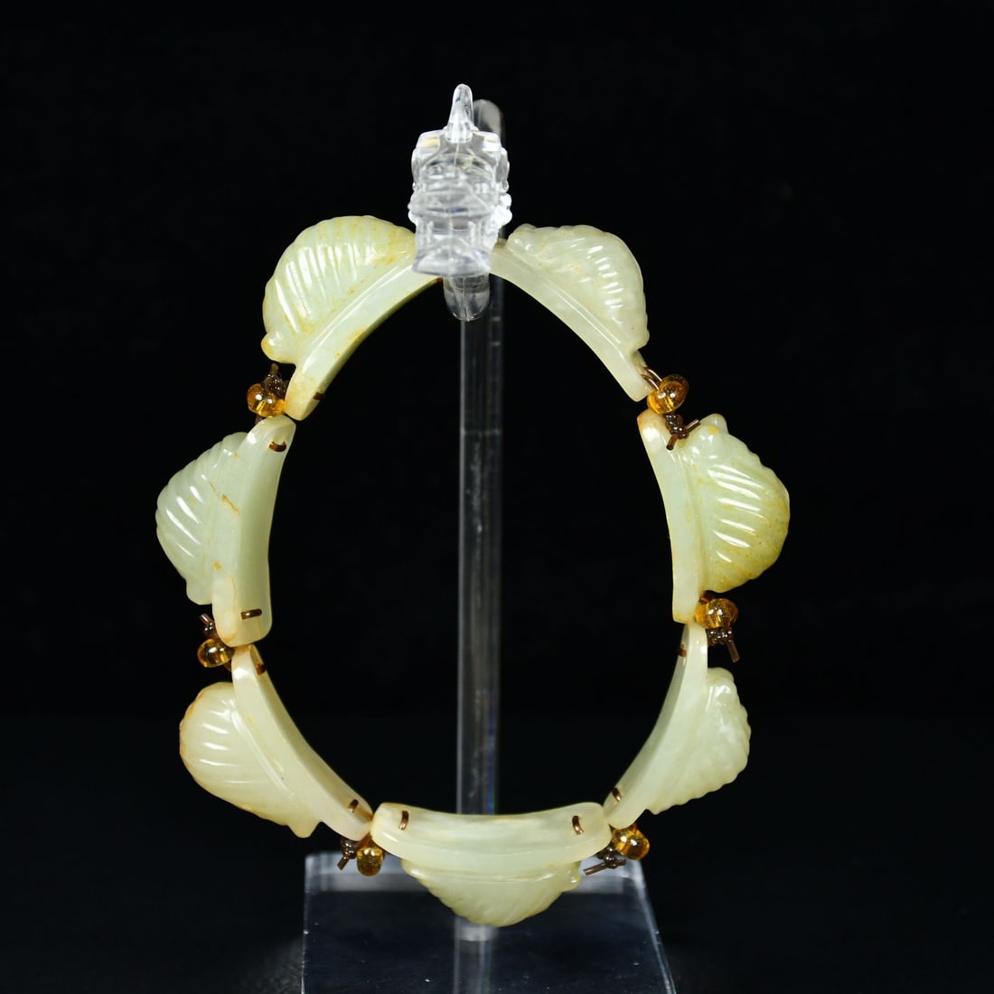 An Exquisite White Jade Cicada Pattern Bracelets - 2