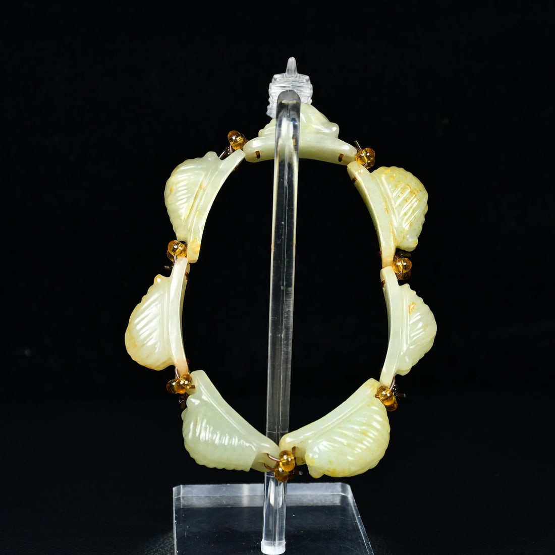An Exquisite White Jade Cicada Pattern Bracelets - 5