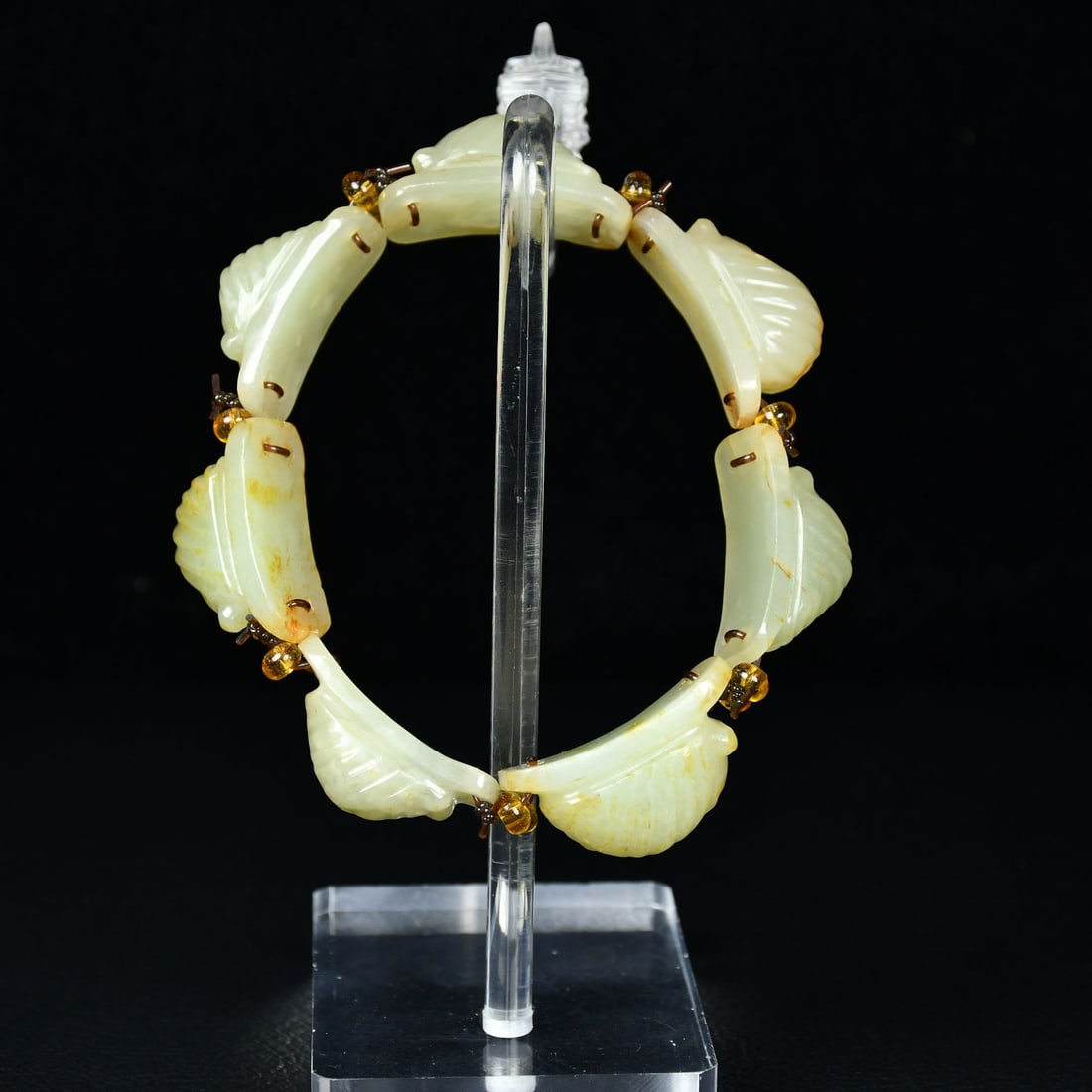 An Exquisite White Jade Cicada Pattern Bracelets - 6