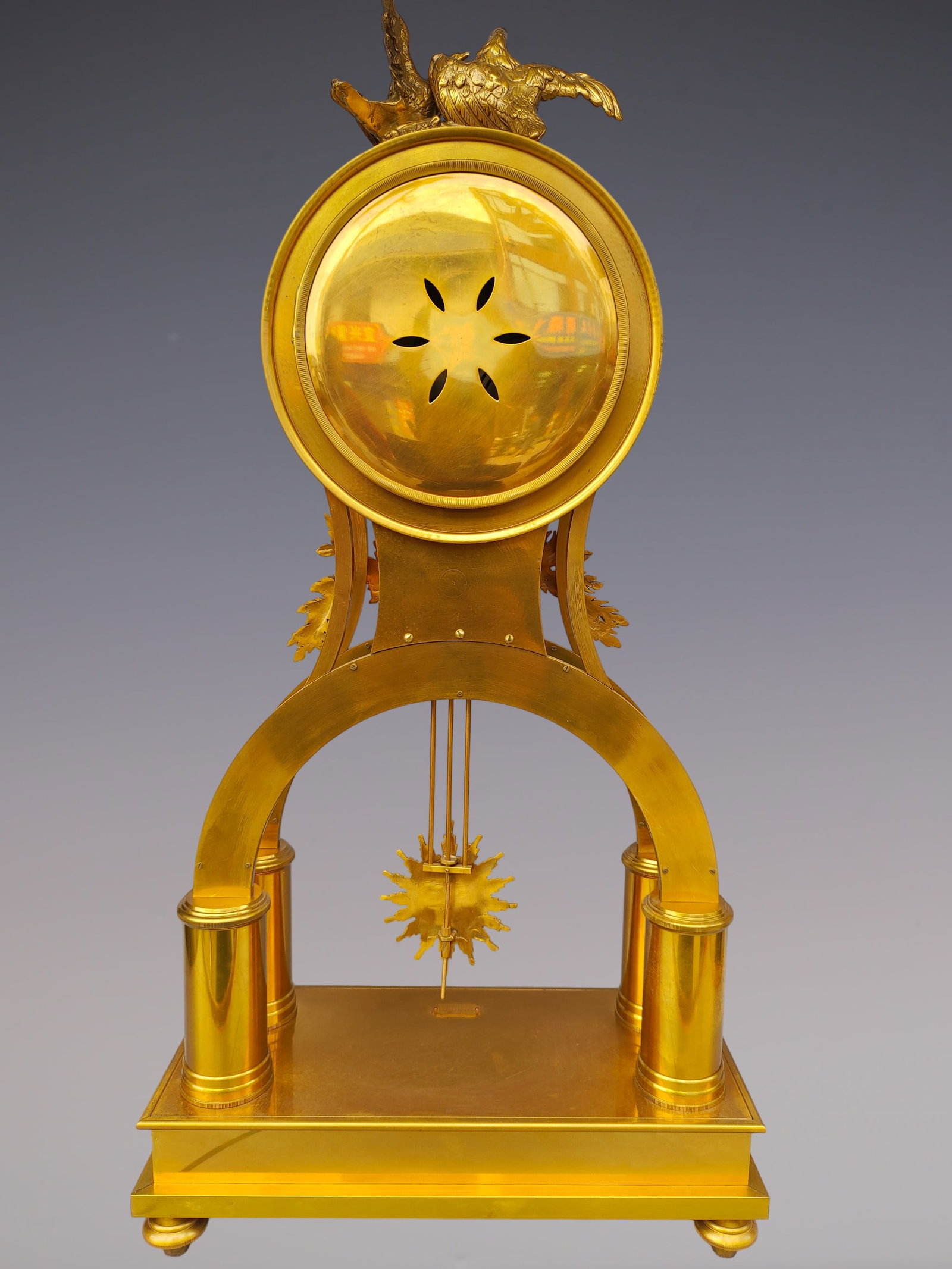 An Exquisite Gilt Bronze Lotus Pattern Clock - 5