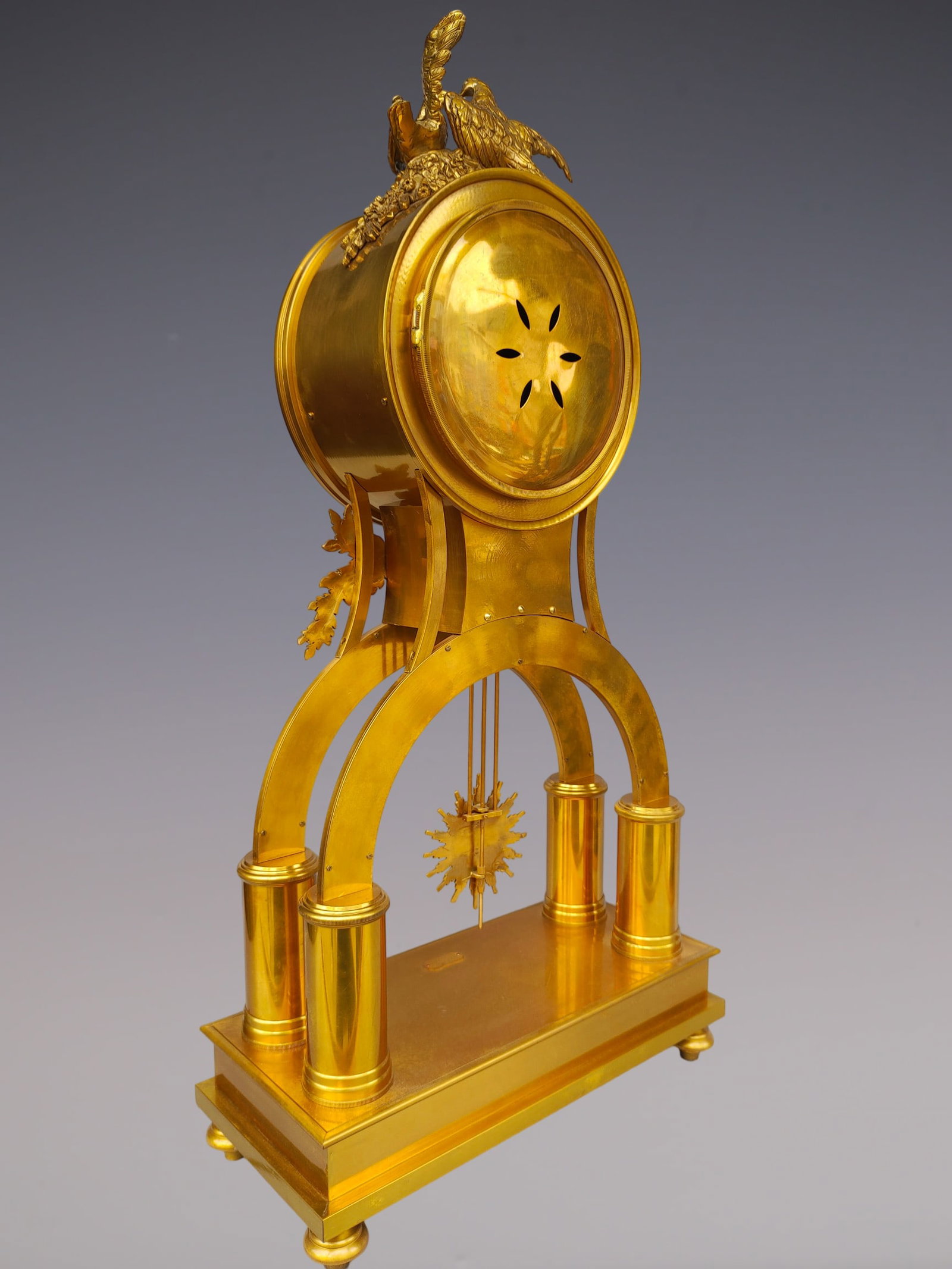 An Exquisite Gilt Bronze Lotus Pattern Clock - 6