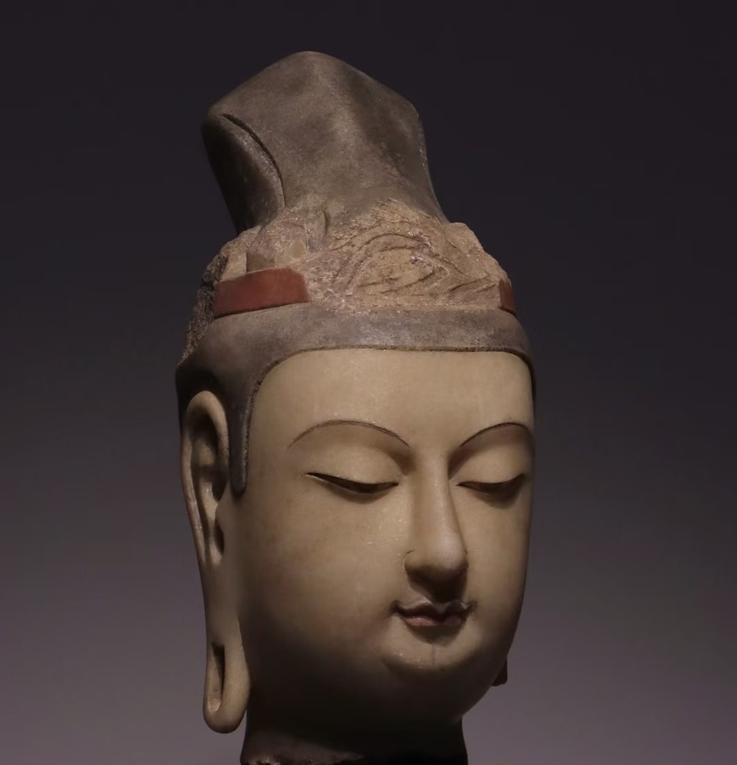 An Exquisite Marble Buddha head - 2
