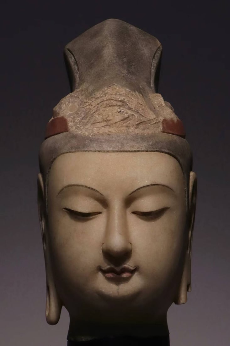 An Exquisite Marble Buddha head - 4