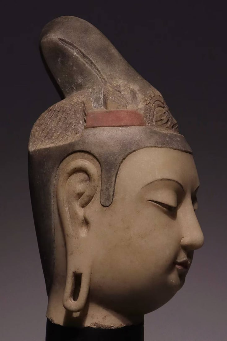 An Exquisite Marble Buddha head - 5
