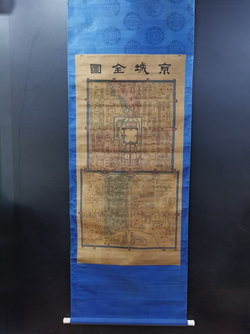 A Chinese Vertical Scroll Ink Painting of Capital on Silk,Wang Hui: A Chinese Vertical Scroll Ink Painting of Capital on Silk,Wang