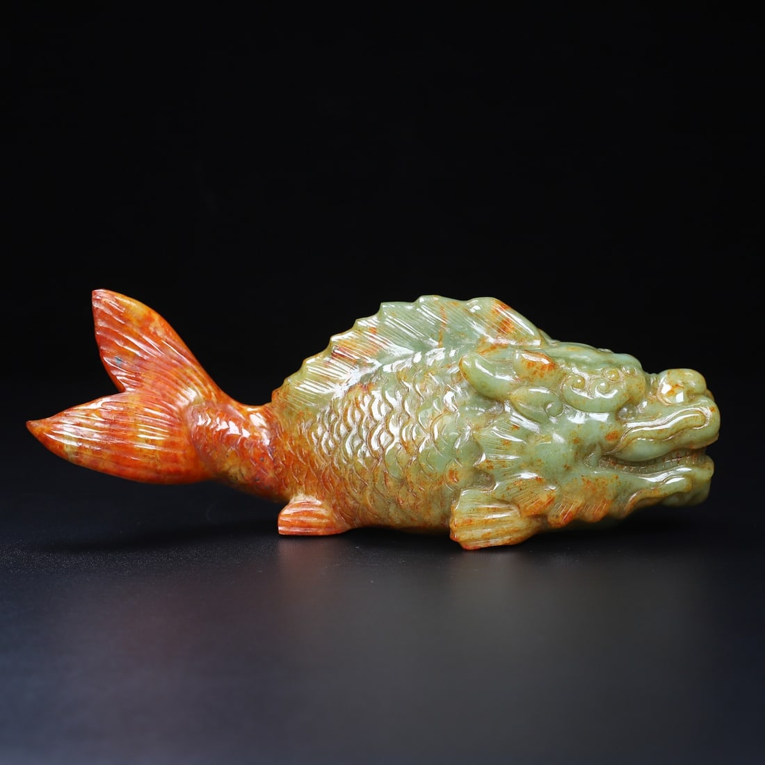 An Exquisite White Jade Fish Dragon Ornament (1 of 10)
