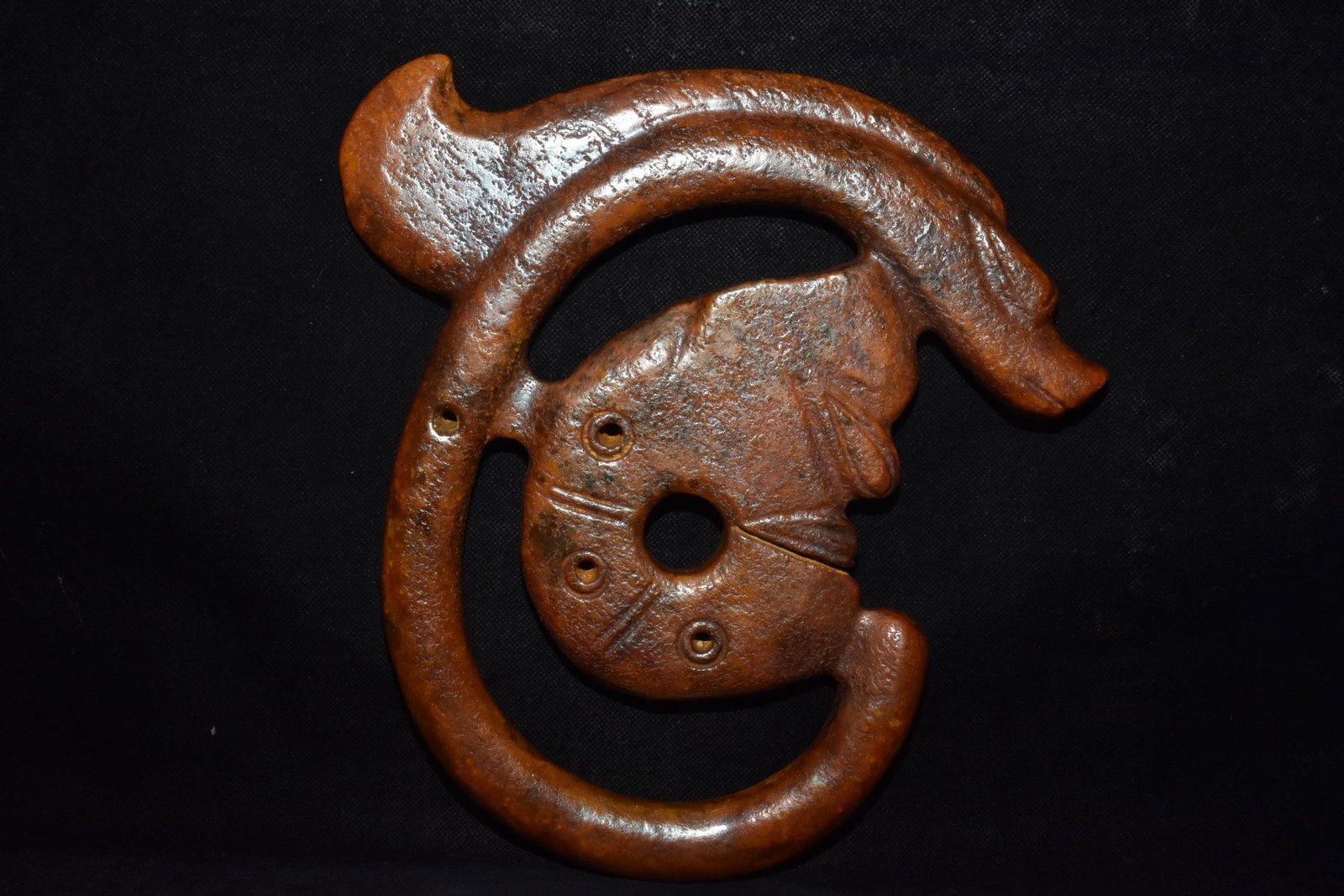 An Exquisite Hemo Jade Pig-Dragon Ornament (1 of 7)