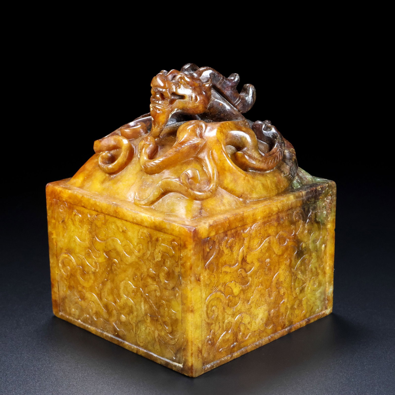 An Exquisite White Jade Dragon Pattern Seal - 3