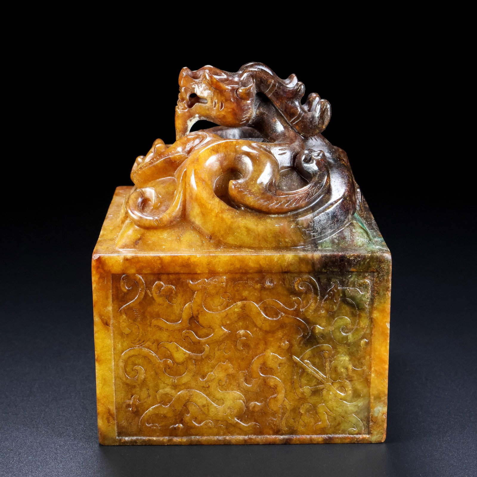 An Exquisite White Jade Dragon Pattern Seal - 4