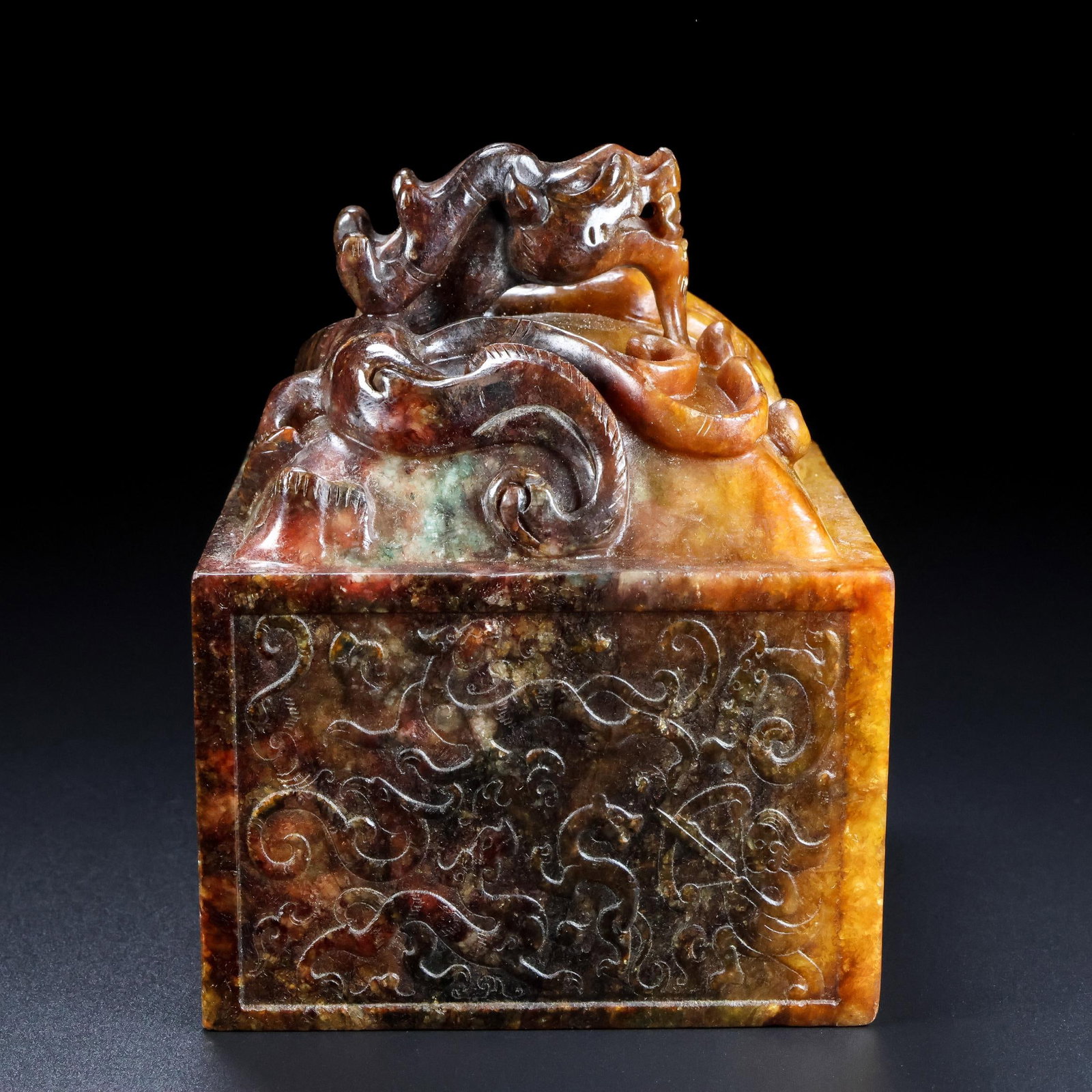 An Exquisite White Jade Dragon Pattern Seal - 5