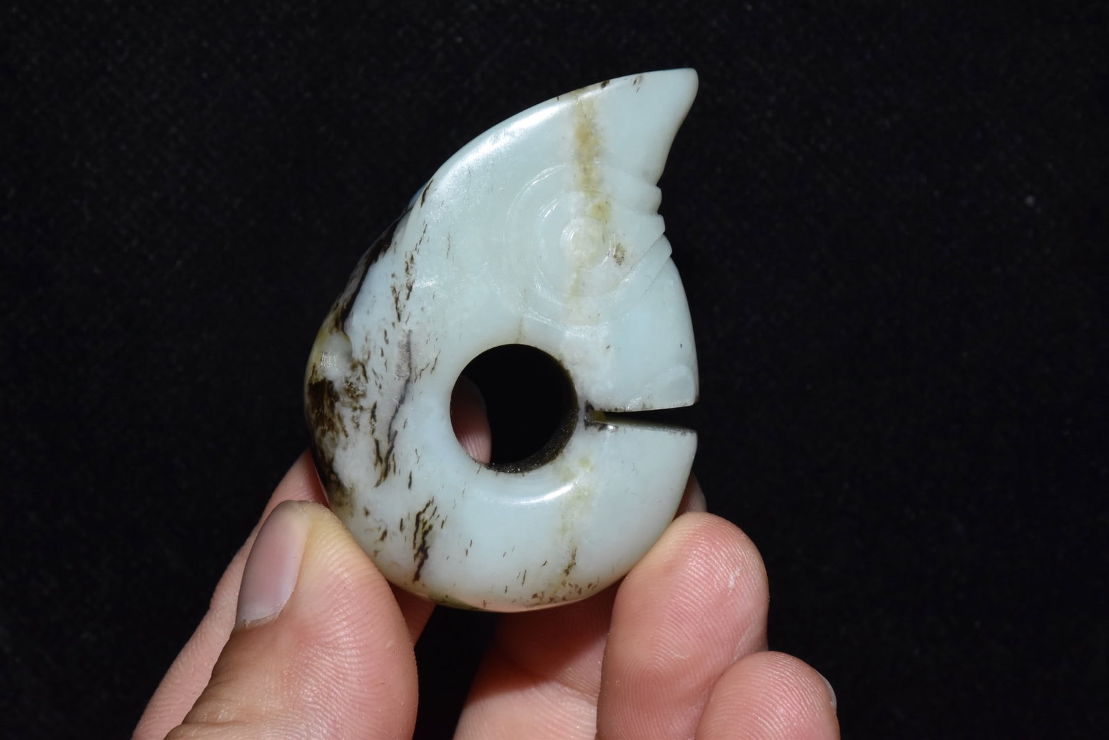 An Exquisite White Jade Pig-Dragon Pendant: An Exquisite White Jade Pig-Dragon Pendant,Qing
