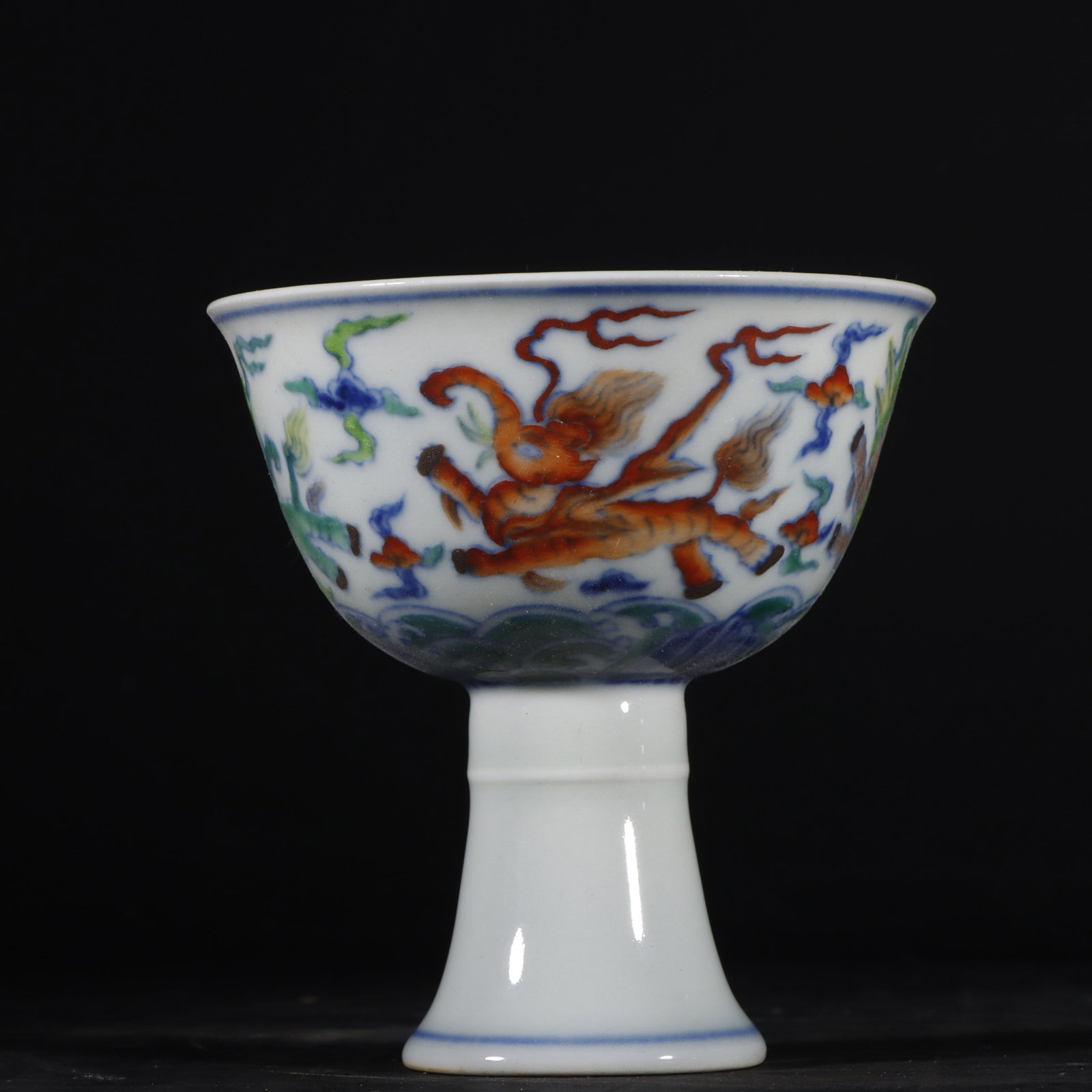 An Exquisite Doucai Auspicious Beast Pattern Cup - 5